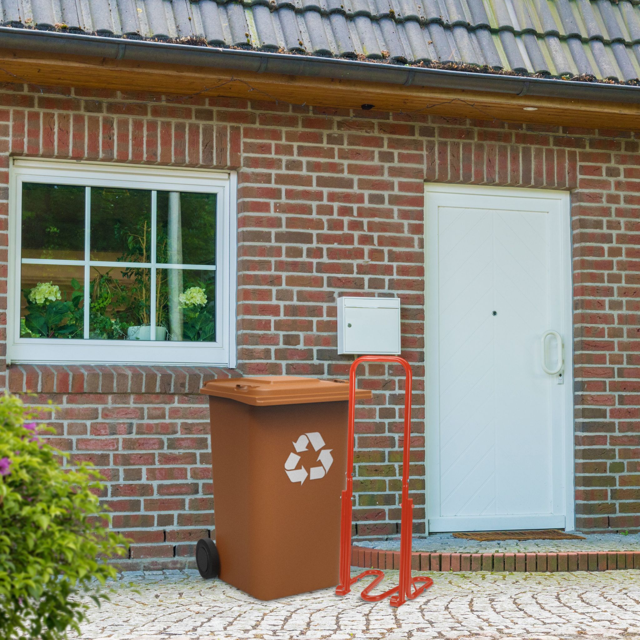 Müllpresse für die Mülltonne Rot von Relaxdays