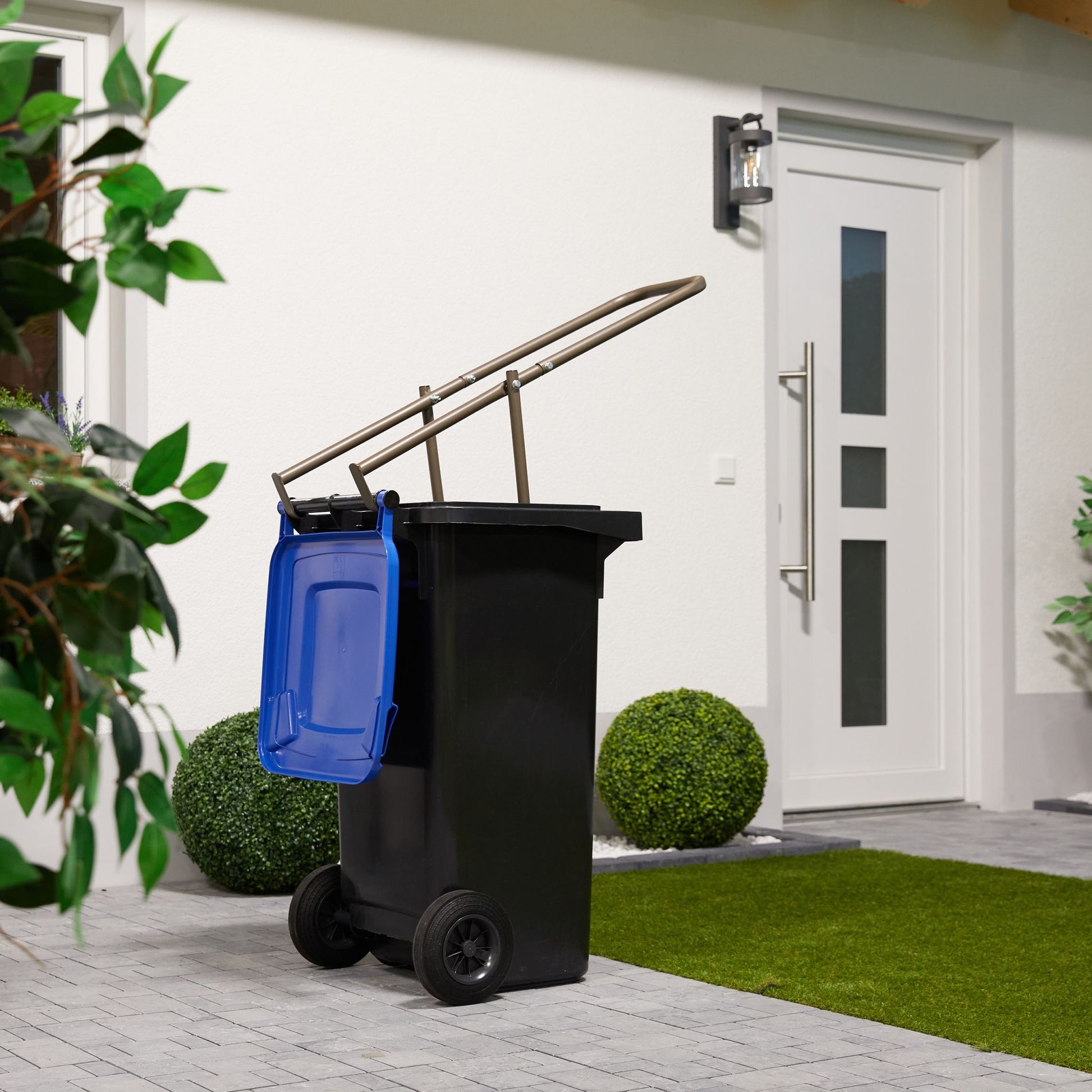 Müllpresse für die Mülltonne Braun von Relaxdays
