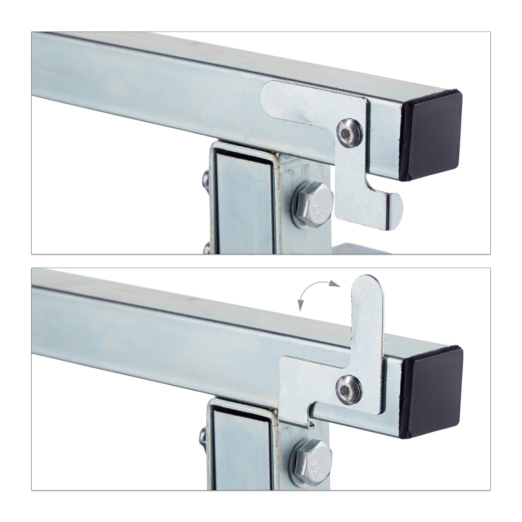 Klappbock 2er-Set höhenverstellbar Rot-Silber von Relaxdays