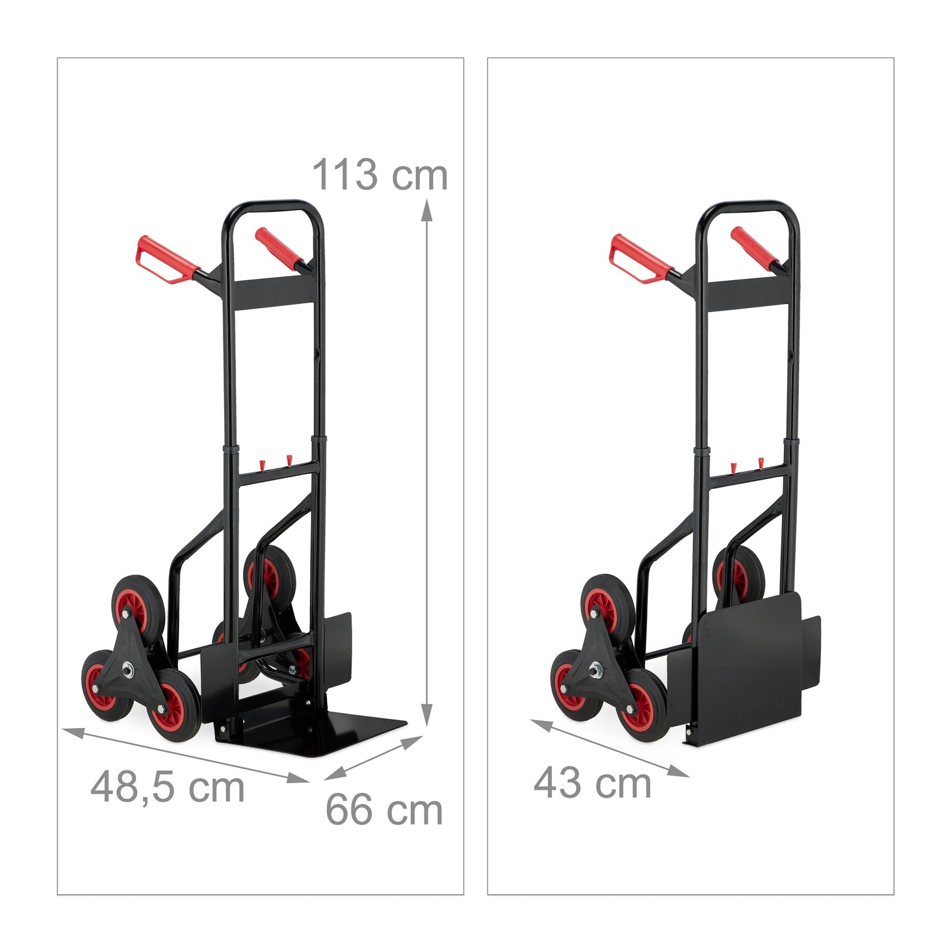 Sackkarre Treppensteiger schwarz Rot-Schwarz von Relaxdays