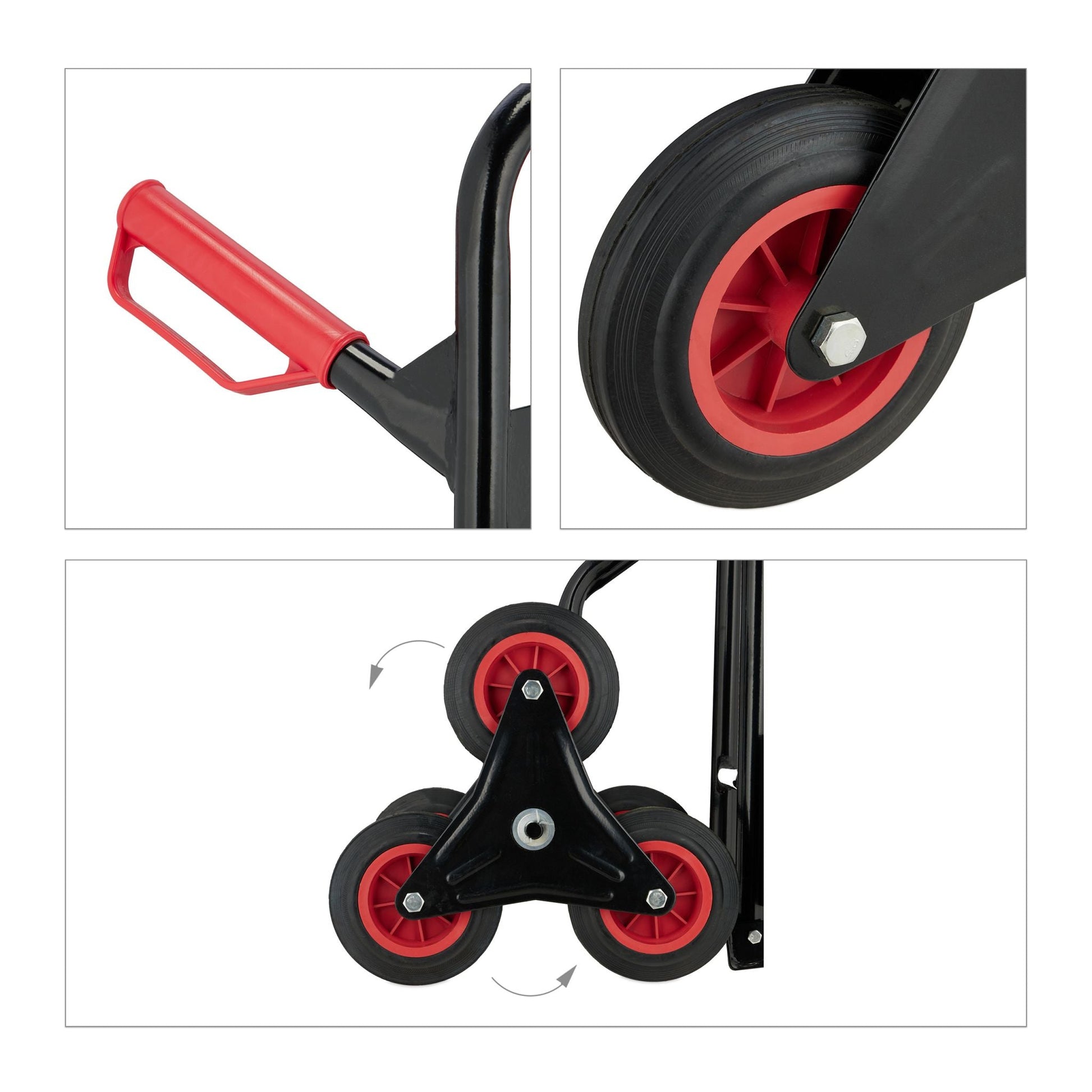 Sackkarre Treppensteiger schwarz Rot-Schwarz von Relaxdays