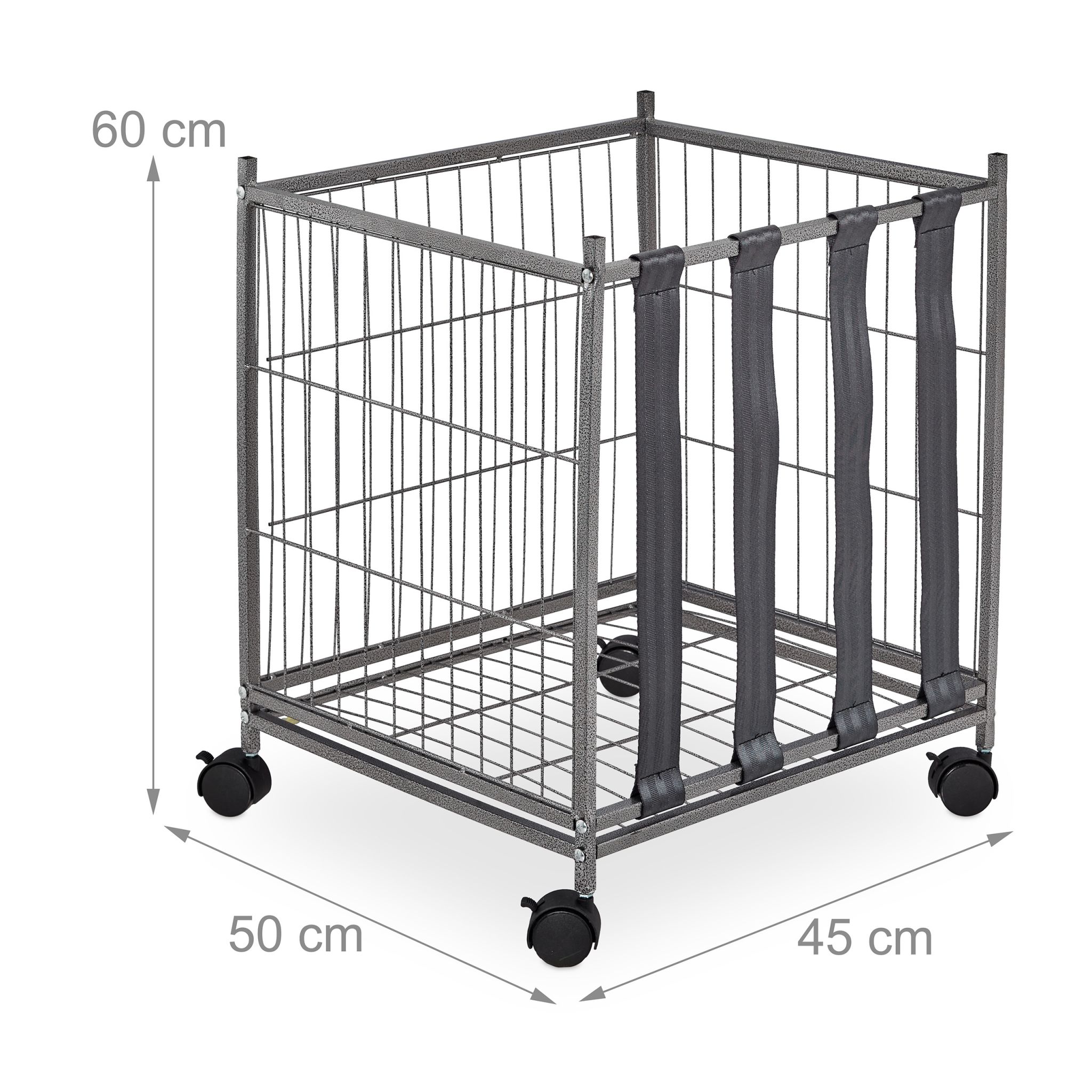 Ballwagen Metall Grau von Relaxdays