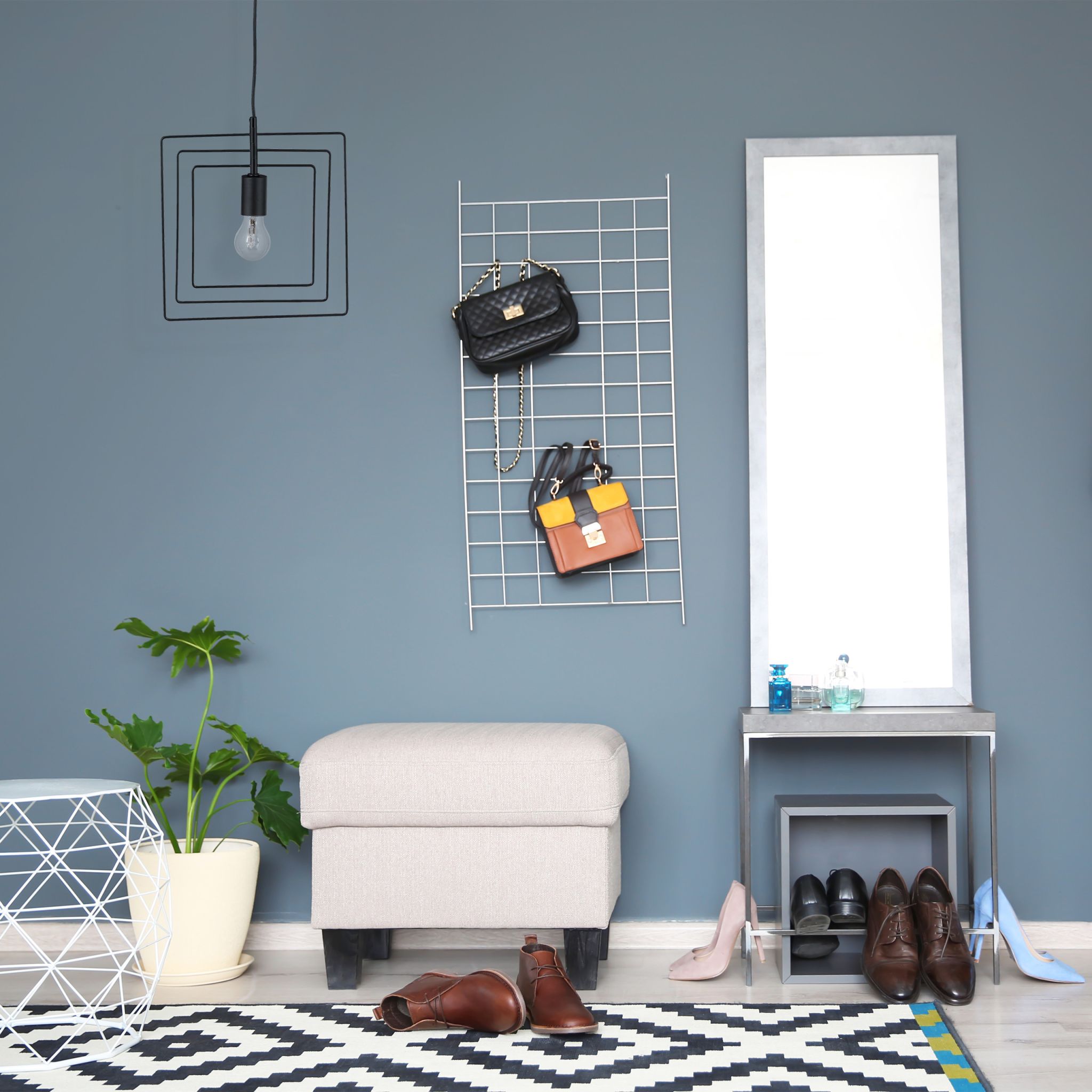 Hängelampe Quadrat schwarz Schwarz von Relaxdays