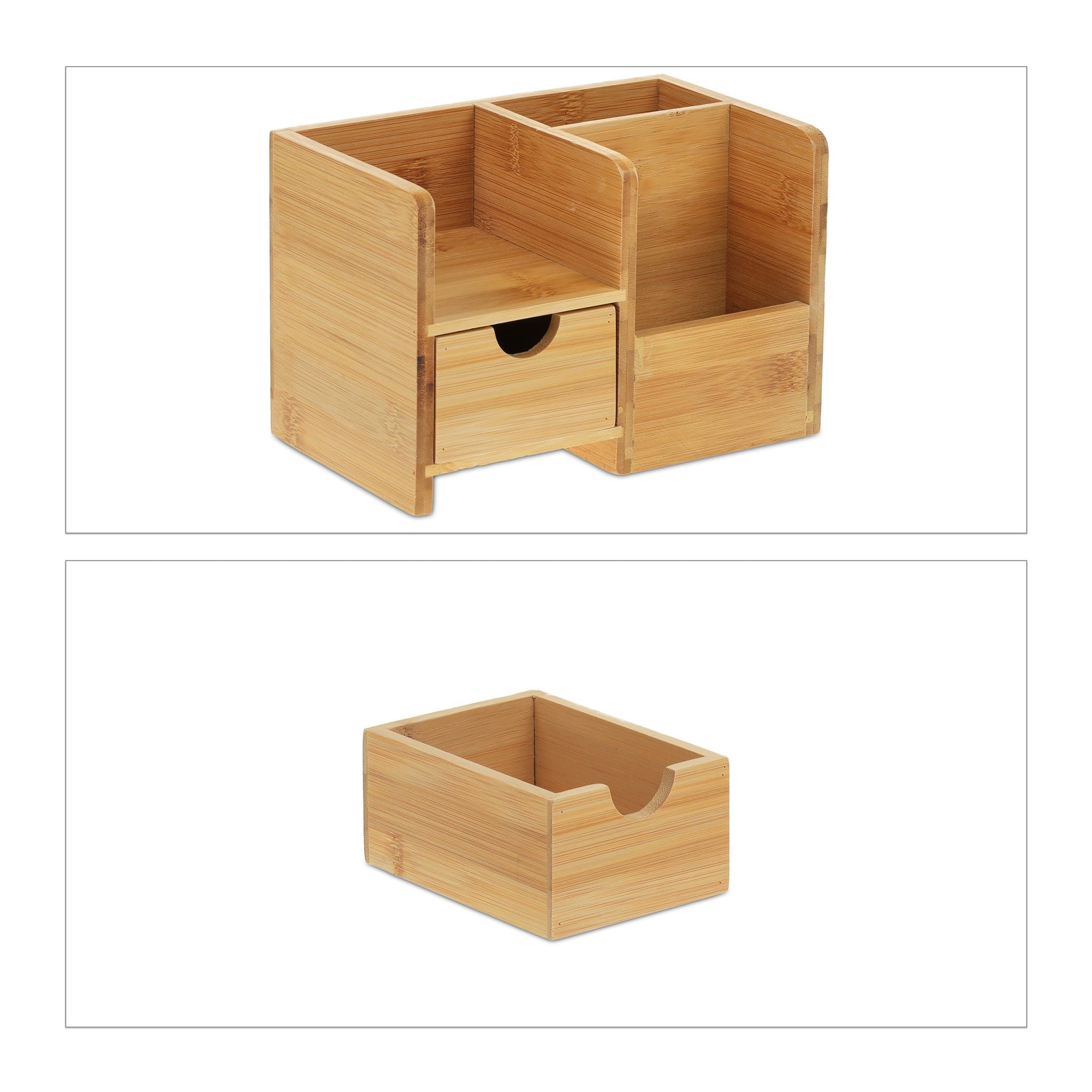 Schreibtisch Organizer Bambus Hellbraun von Relaxdays