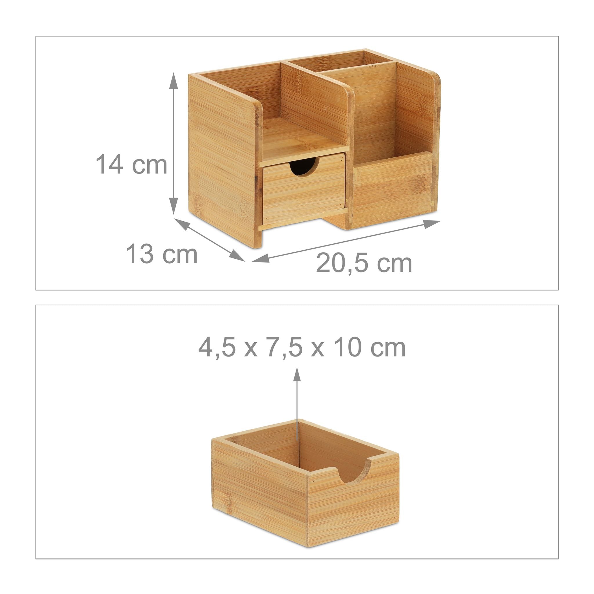 Schreibtisch Organizer Bambus Hellbraun von Relaxdays