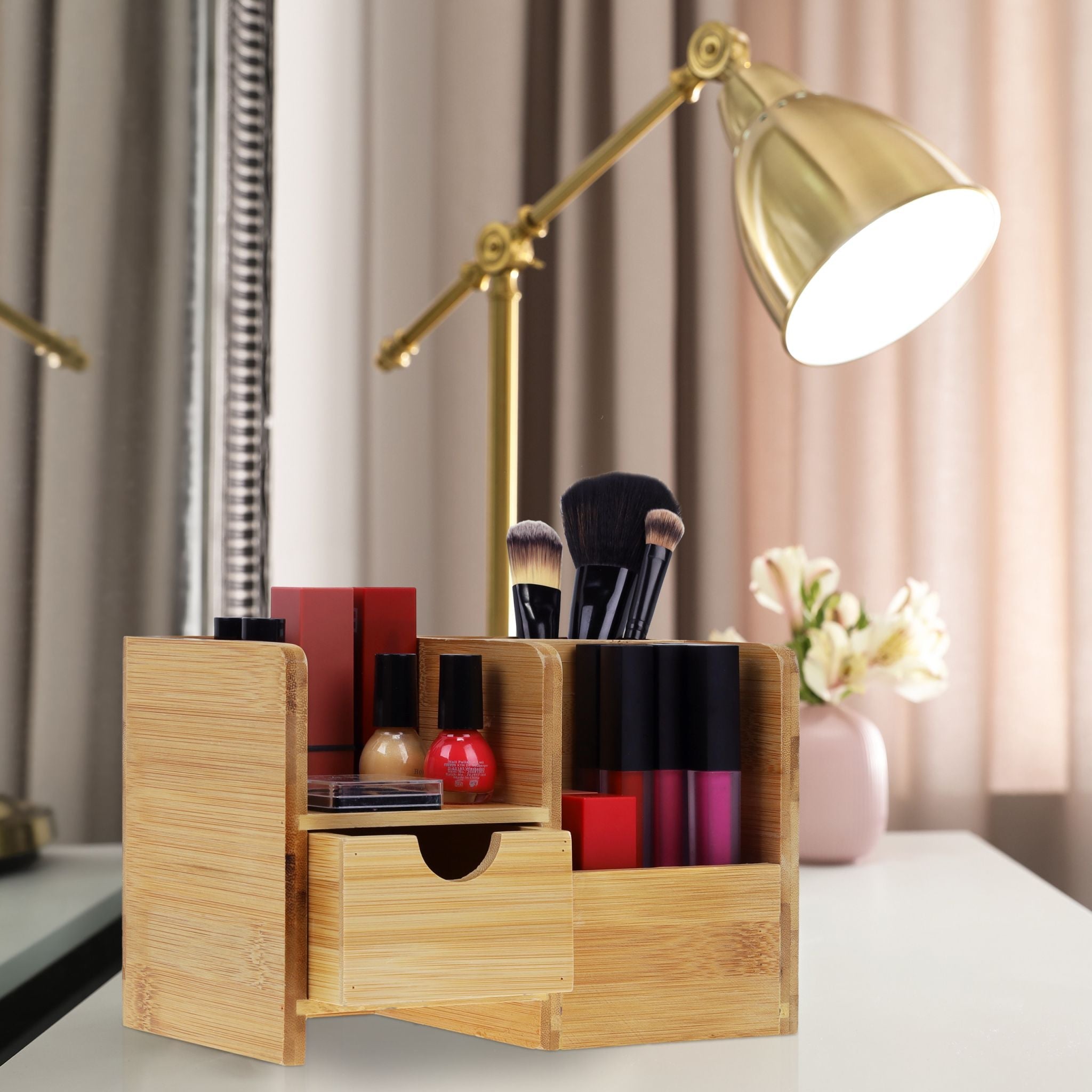 Schreibtisch Organizer Bambus Hellbraun von Relaxdays