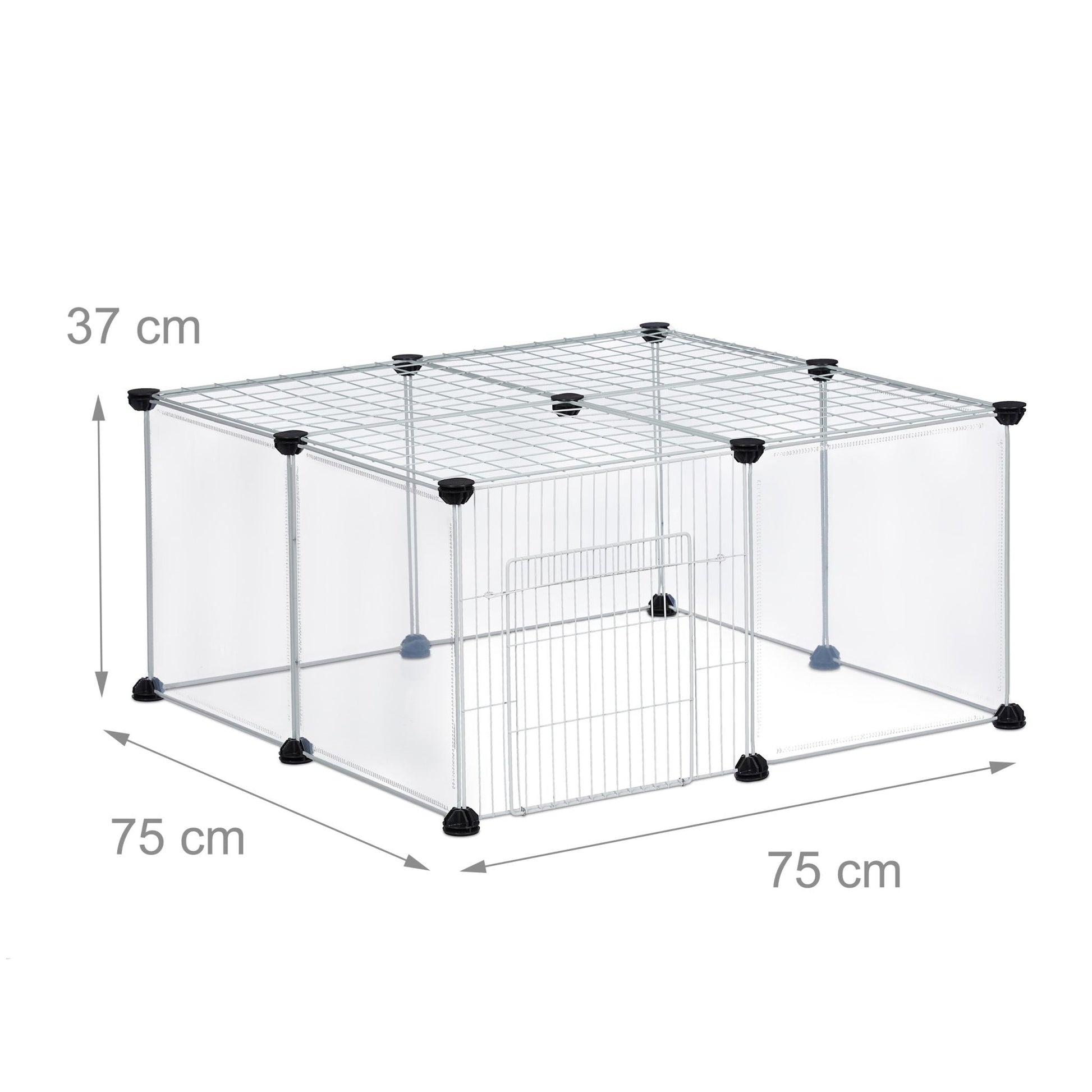 Freilaufgehege 12tlg. Weiss-Schwarz-Transparent von guteszeug.ch