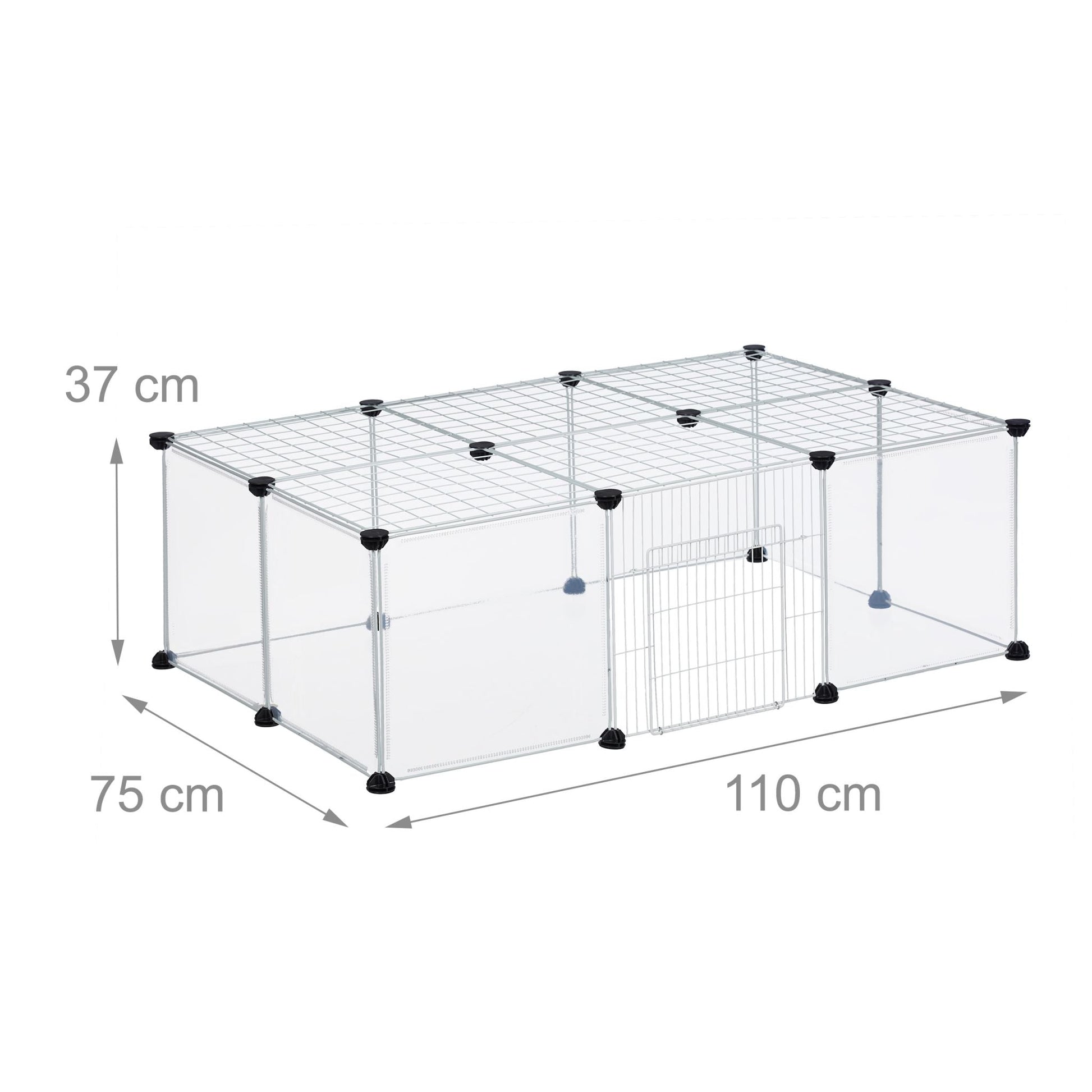 Freilaufgehege 16tlg. Schwarz-Transparent von guteszeug.ch