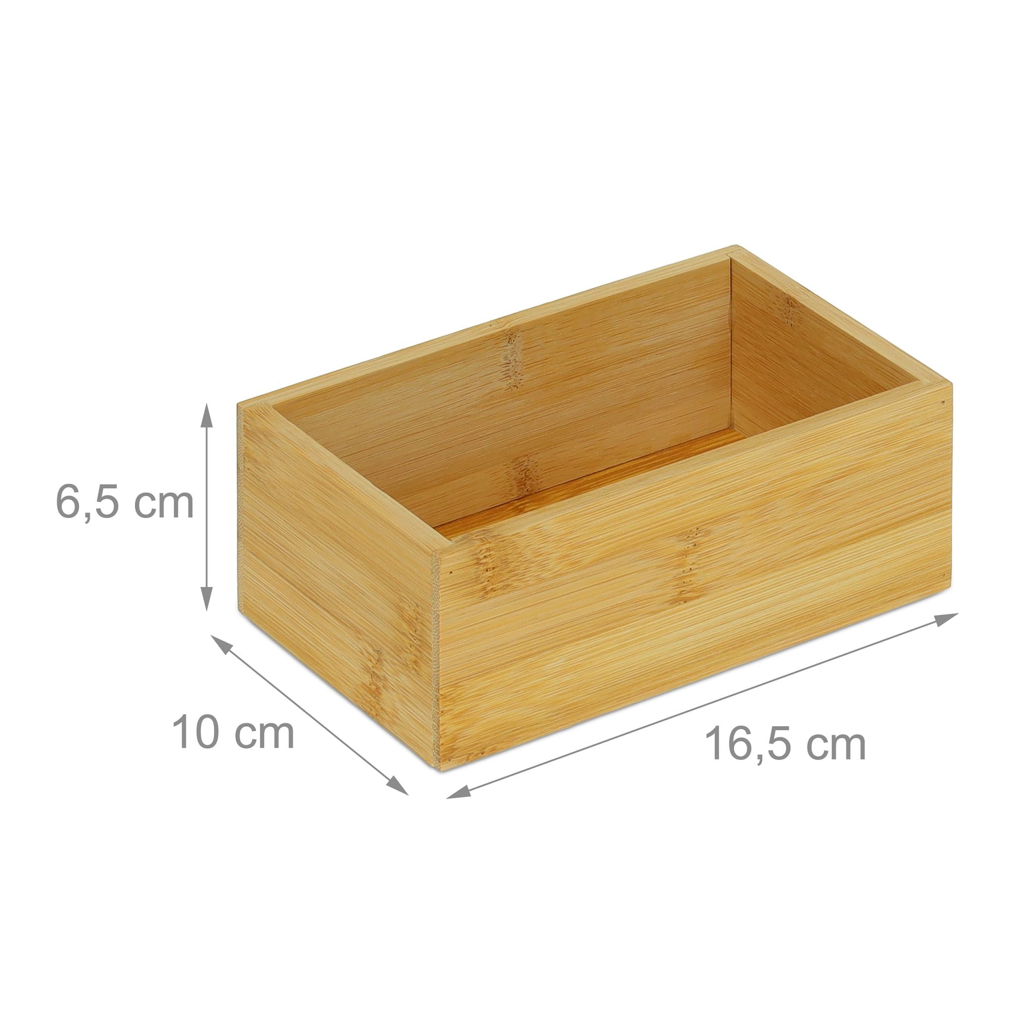 Bambus Box in Quaderform Hellbraun von Relaxdays