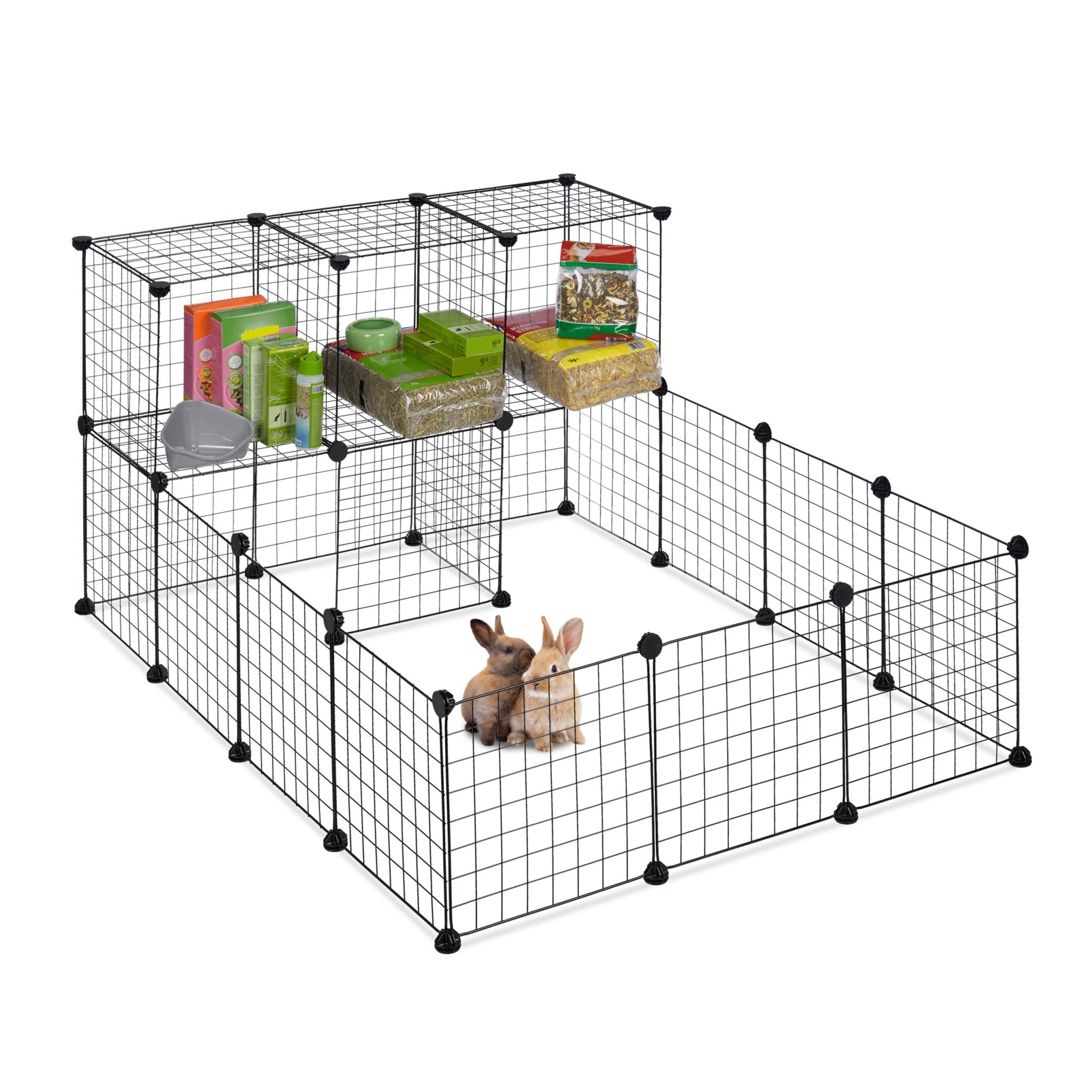 Freilaufgehege Gitter 29 tlg. Schwarz