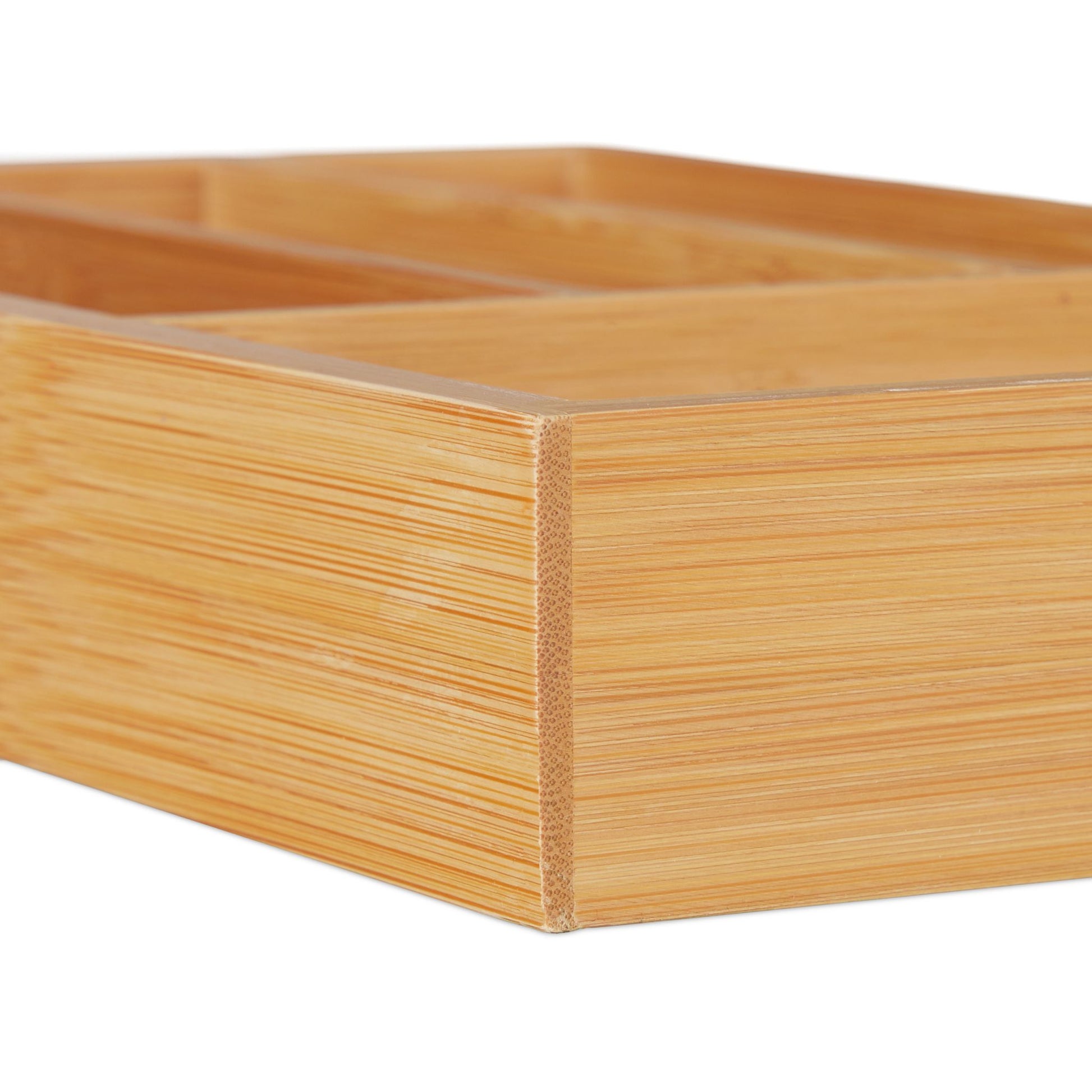 Schubladenorganizer mit 4 Fächern Hellbraun von Relaxdays