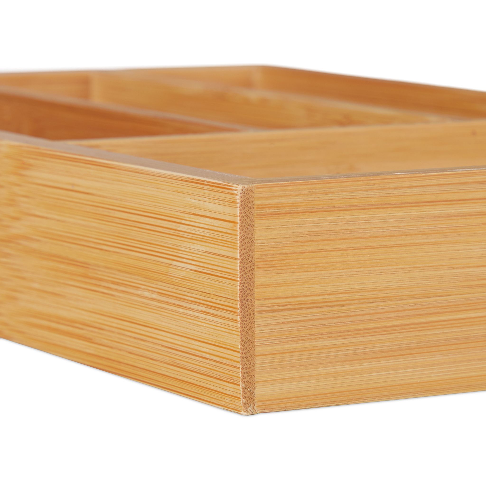 Schubladenorganizer mit 4 Fächern Hellbraun von Relaxdays