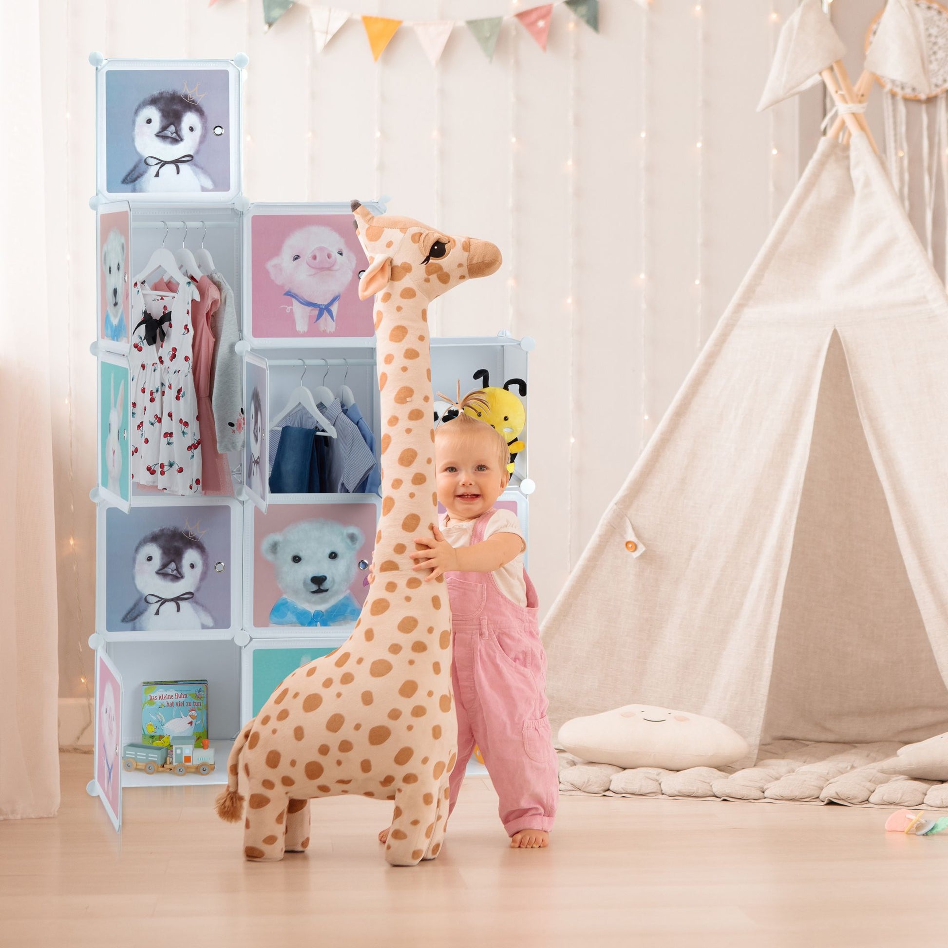 Kinder Steckregal mit 8 Fächern weiss Weiss von Relaxdays