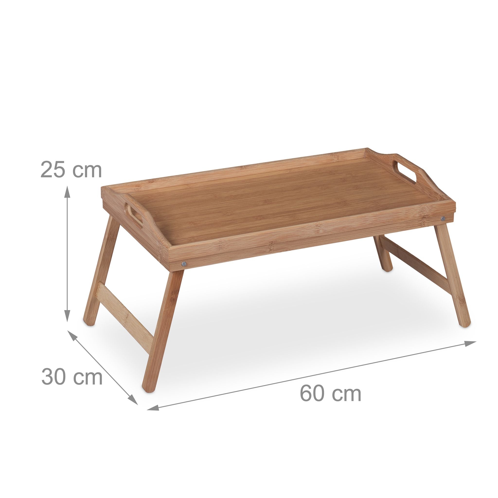 Klappbares Betttablett Bambus Hellbraun von Relaxdays