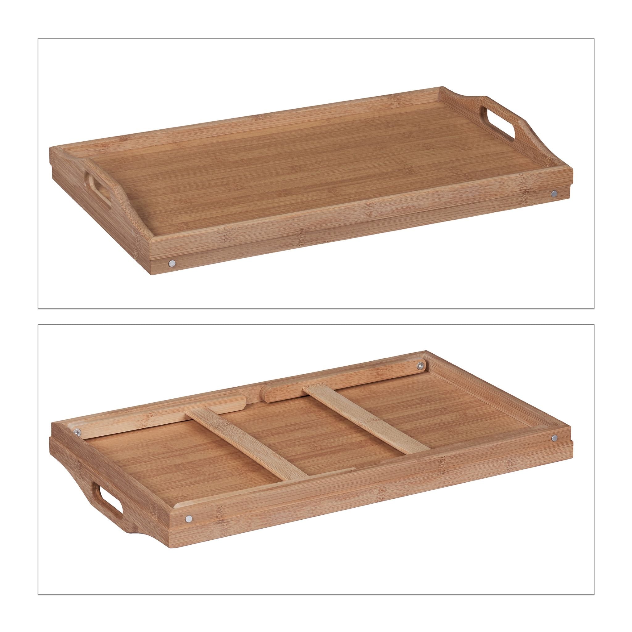 Klappbares Betttablett Bambus Hellbraun von Relaxdays