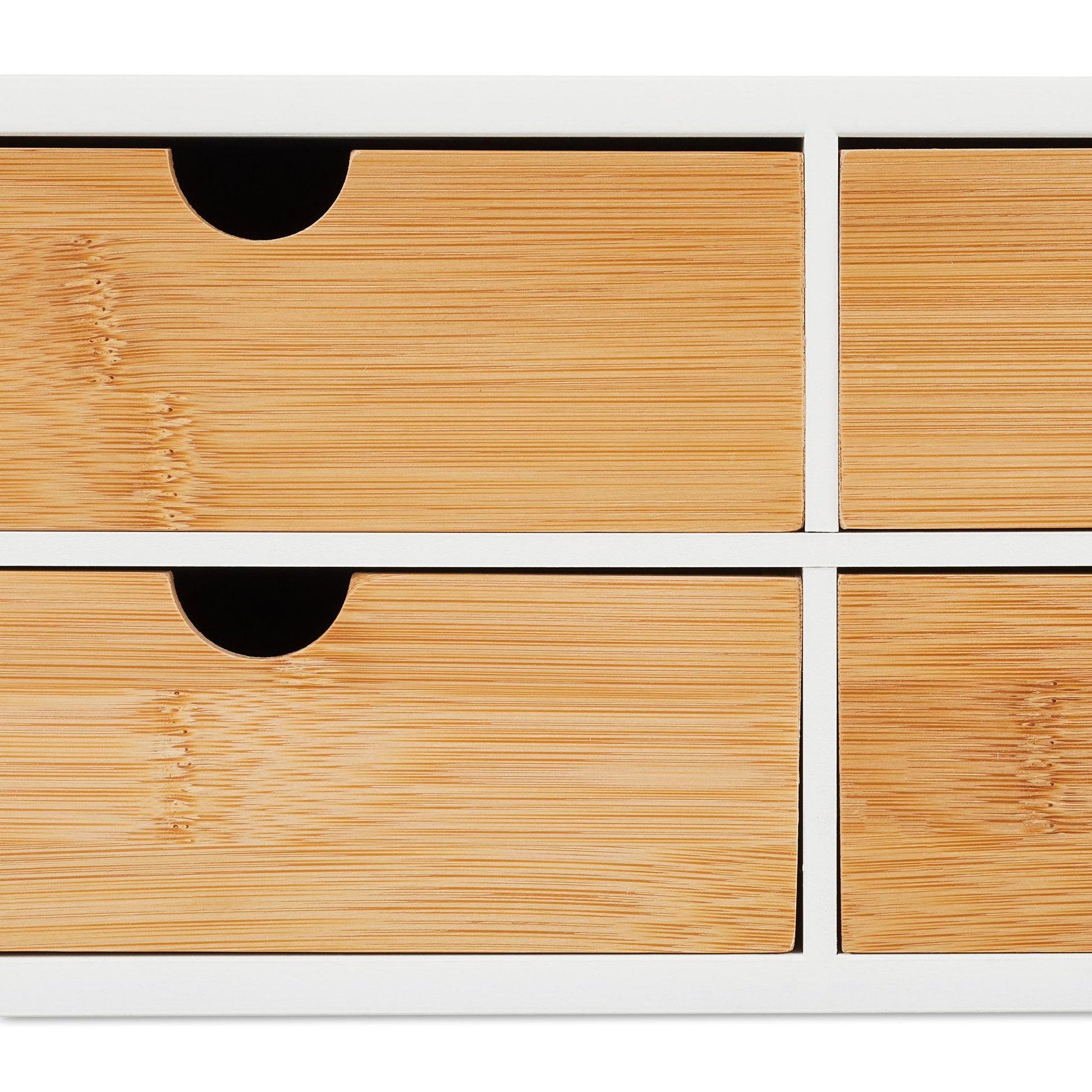 Schreibtisch Organizer 4 Schubladen Weiss-Hellbraun von Relaxdays
