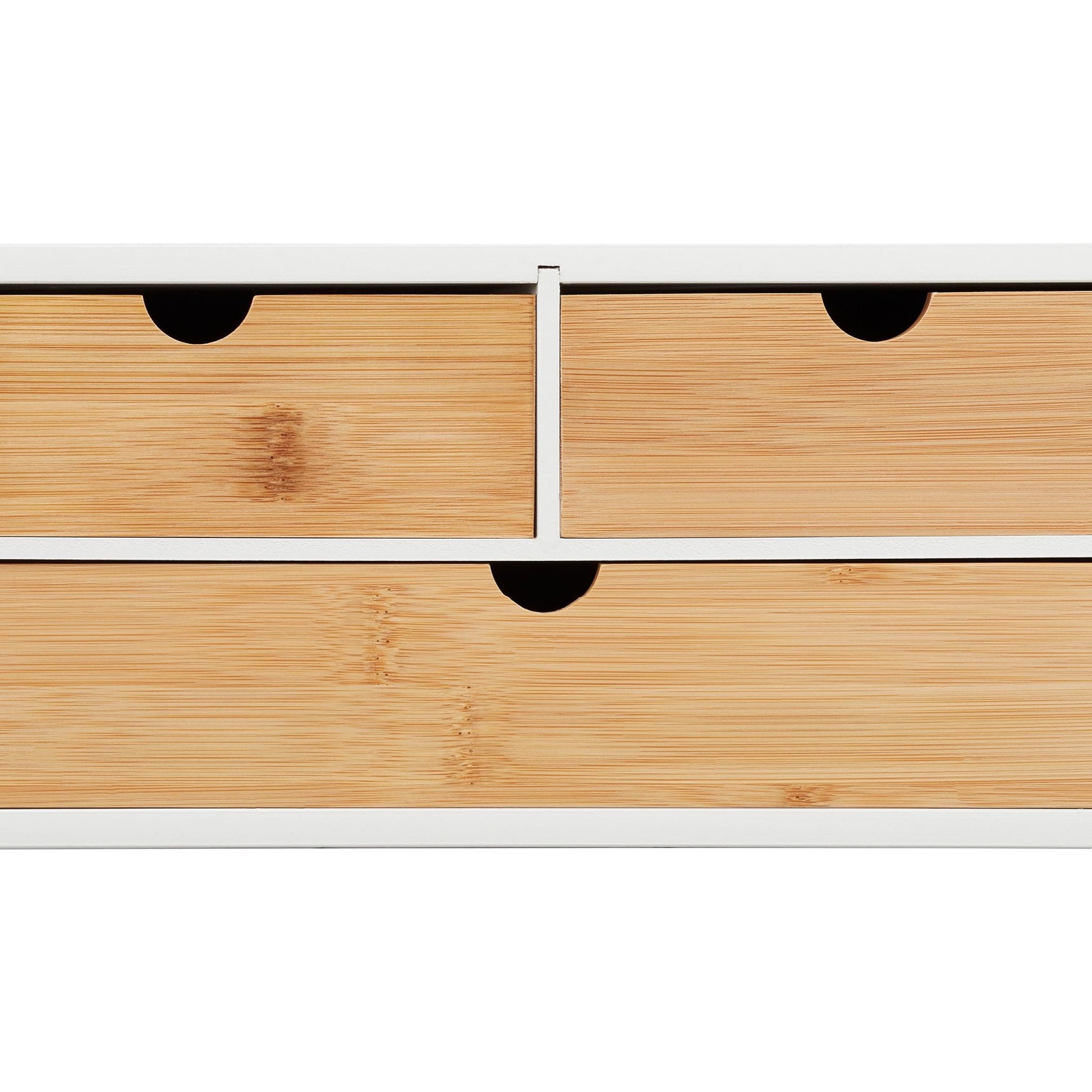 Schreibtisch Organizer 3 Schubladen Weiss-Hellbraun von Relaxdays
