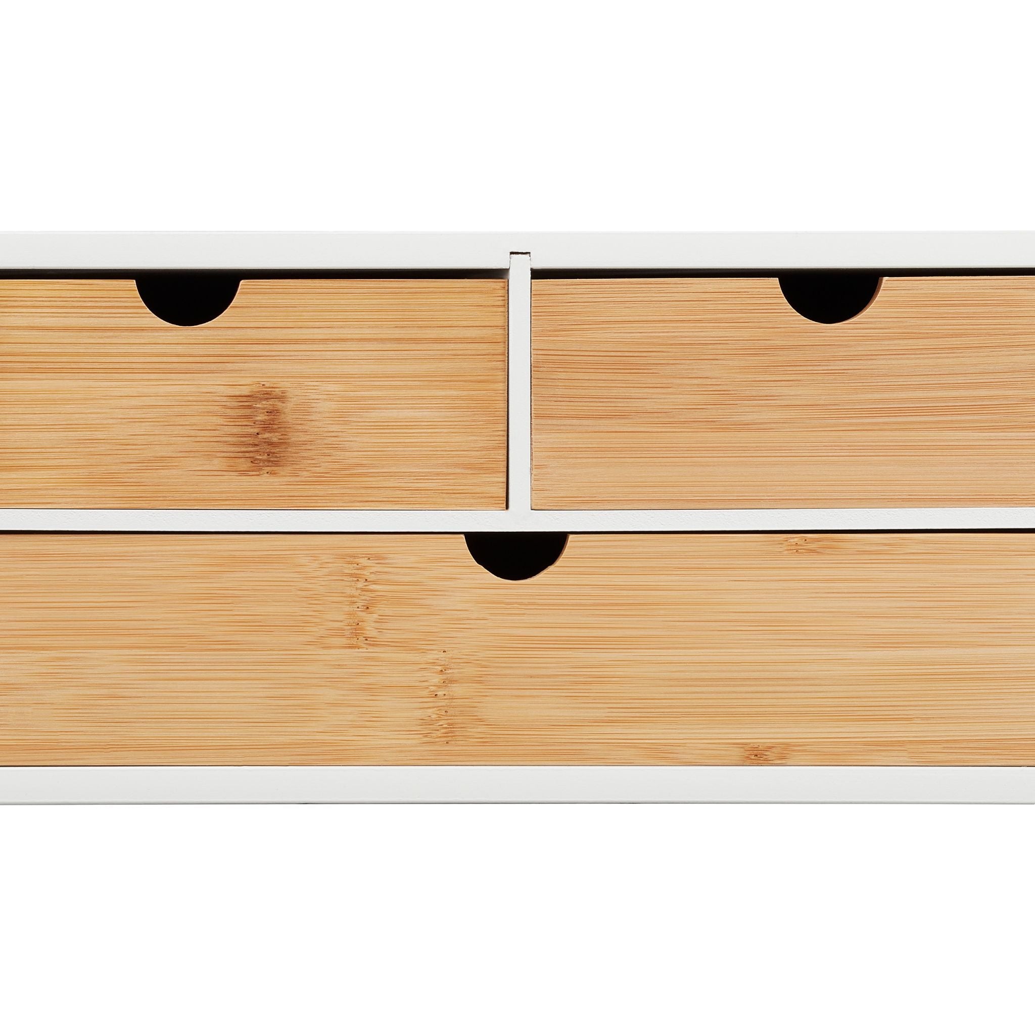 Schreibtisch Organizer 3 Schubladen Weiss-Hellbraun von Relaxdays