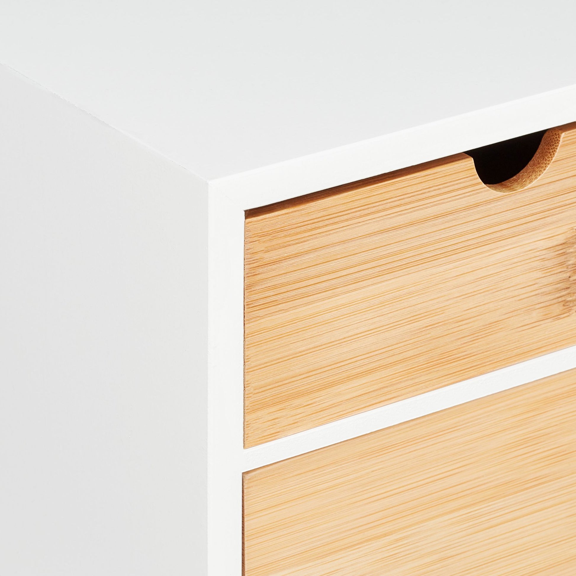Schreibtisch Organizer 3 Schubladen Weiss-Hellbraun von Relaxdays