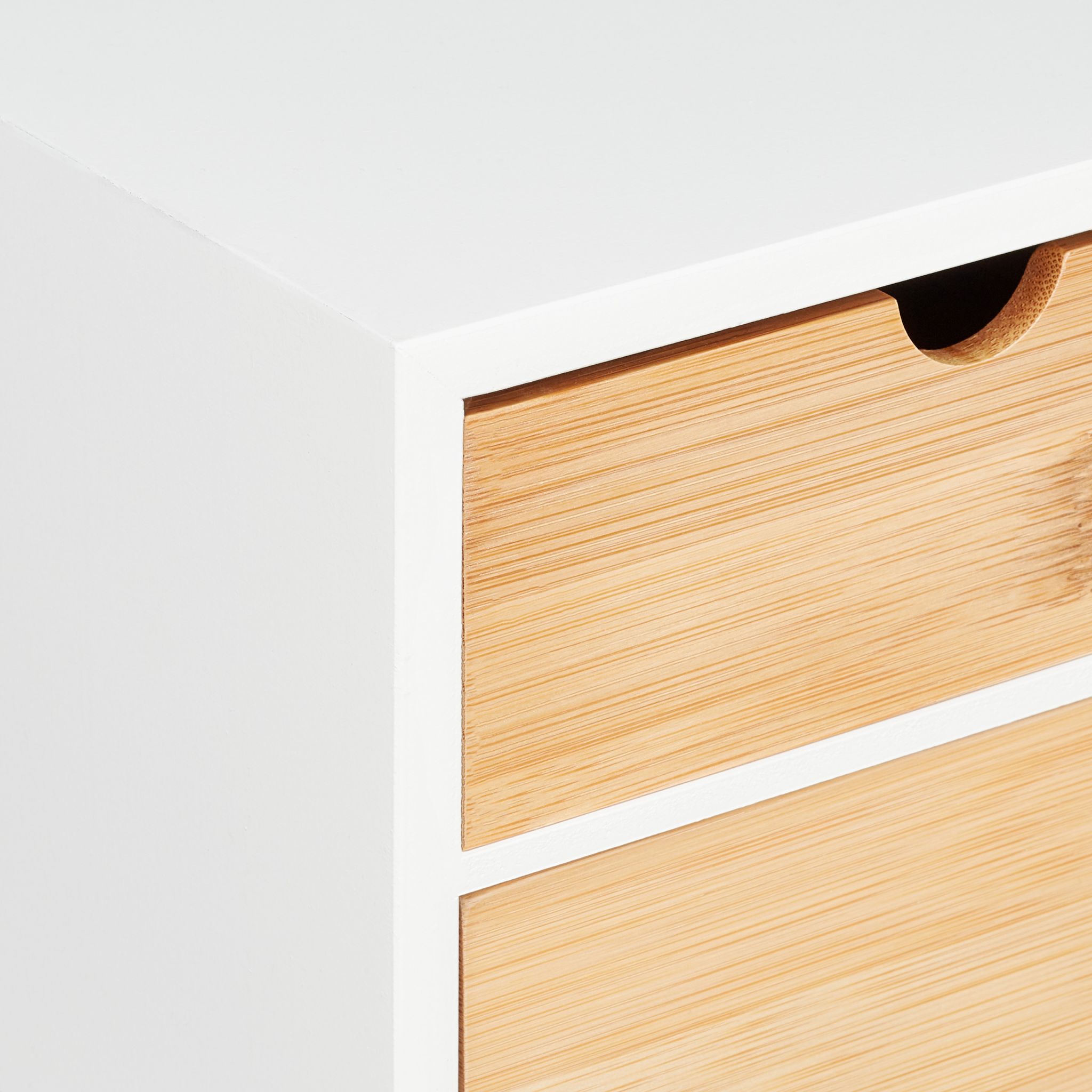 Schreibtisch Organizer 3 Schubladen Weiss-Hellbraun von Relaxdays