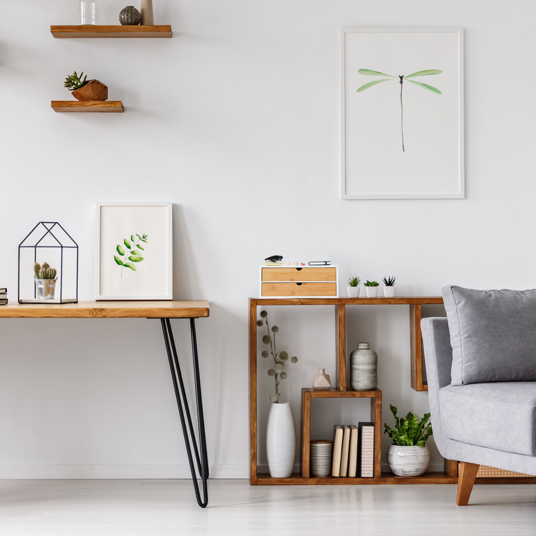 Schubladenbox Bambus & MDF 2 Fächer Weiss-Hellbraun von Relaxdays