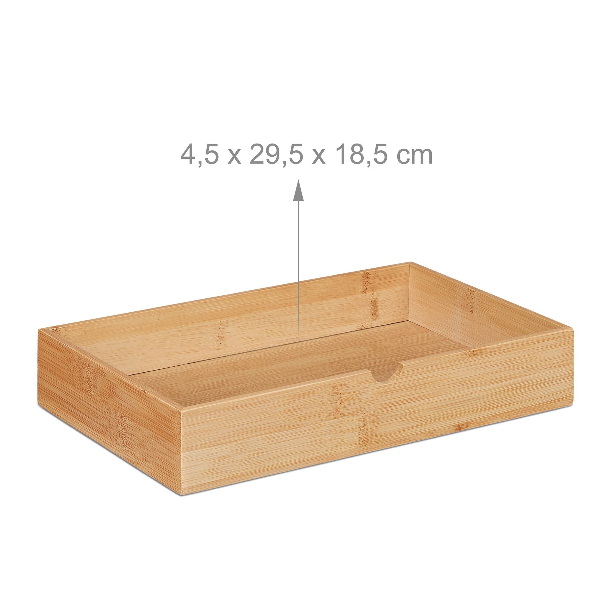 Schubladenbox Bambus & MDF 2 Fächer Weiss-Hellbraun von Relaxdays