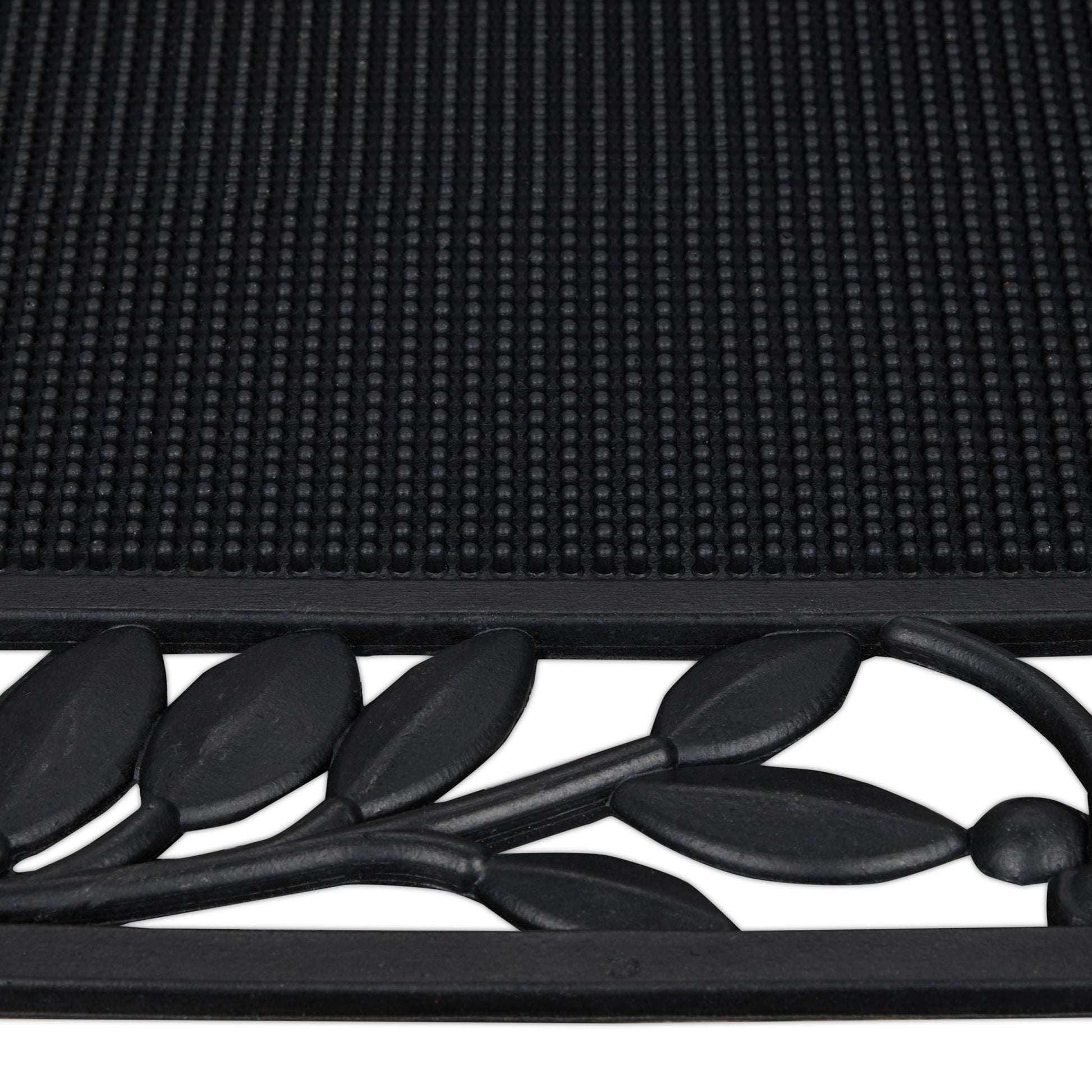 Fussmatte mit Blättermotiv Schwarz von Relaxdays