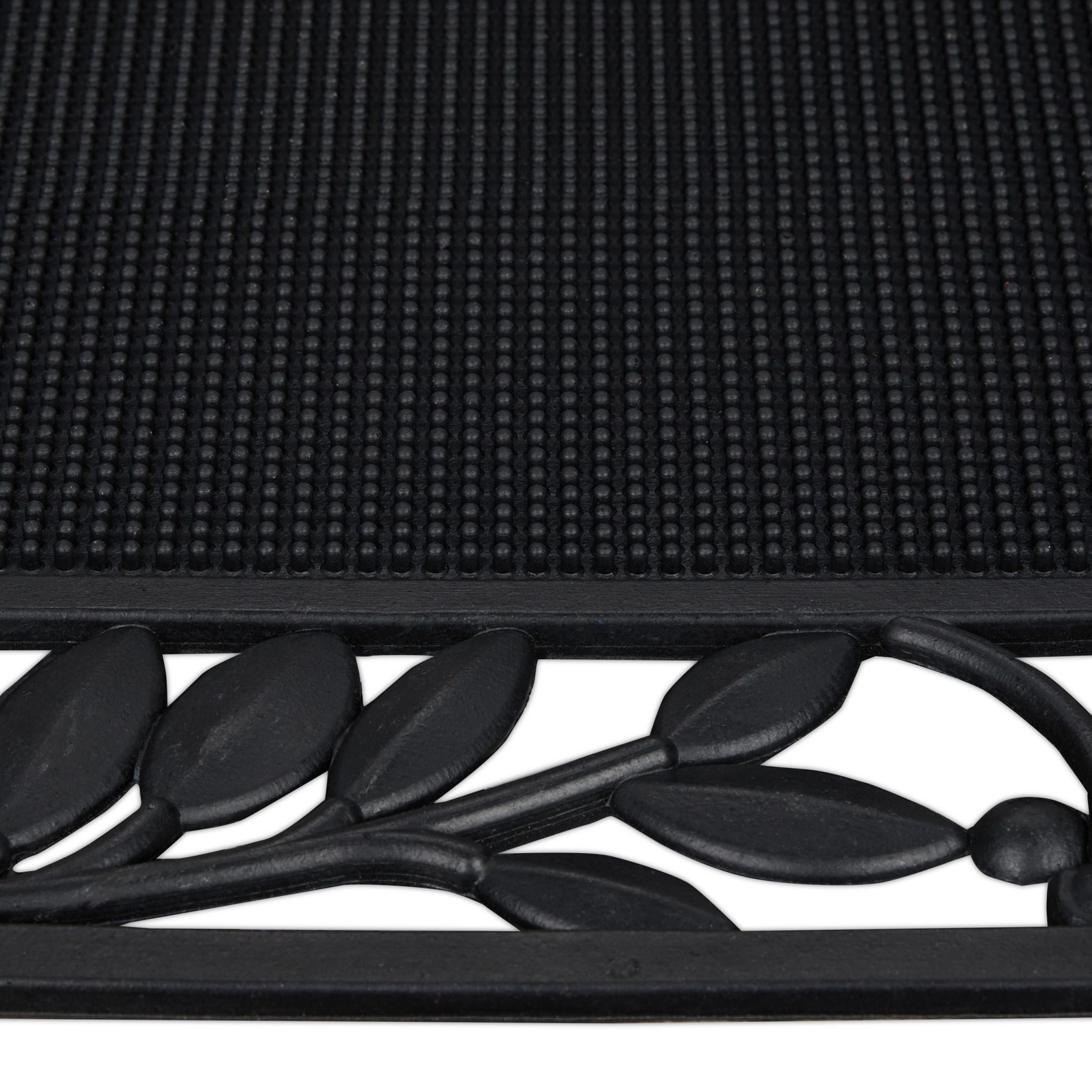 Fussmatte mit Blättermotiv Schwarz von Relaxdays