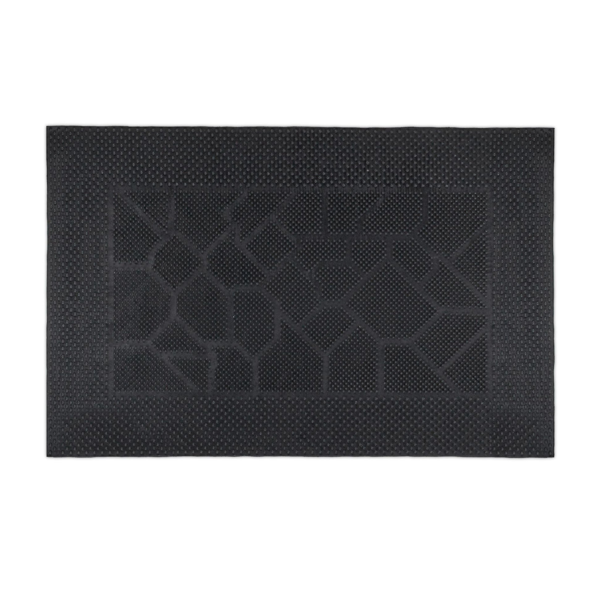 Gummi Fussmatte mit Muster Schwarz von Relaxdays