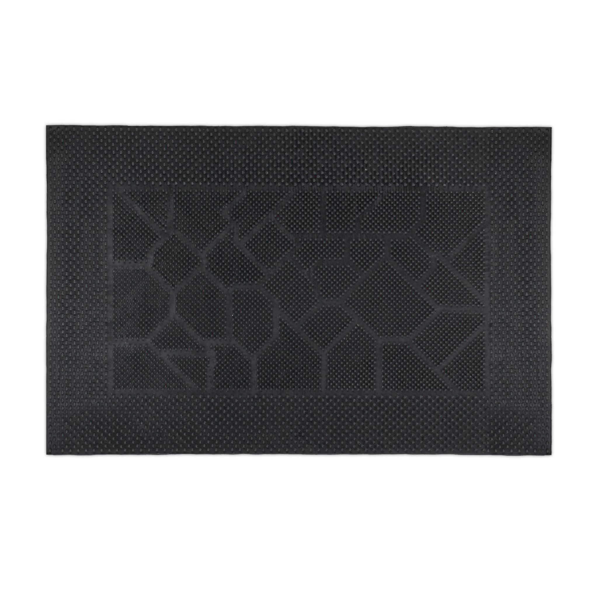 Gummi Fussmatte mit Muster Schwarz von Relaxdays