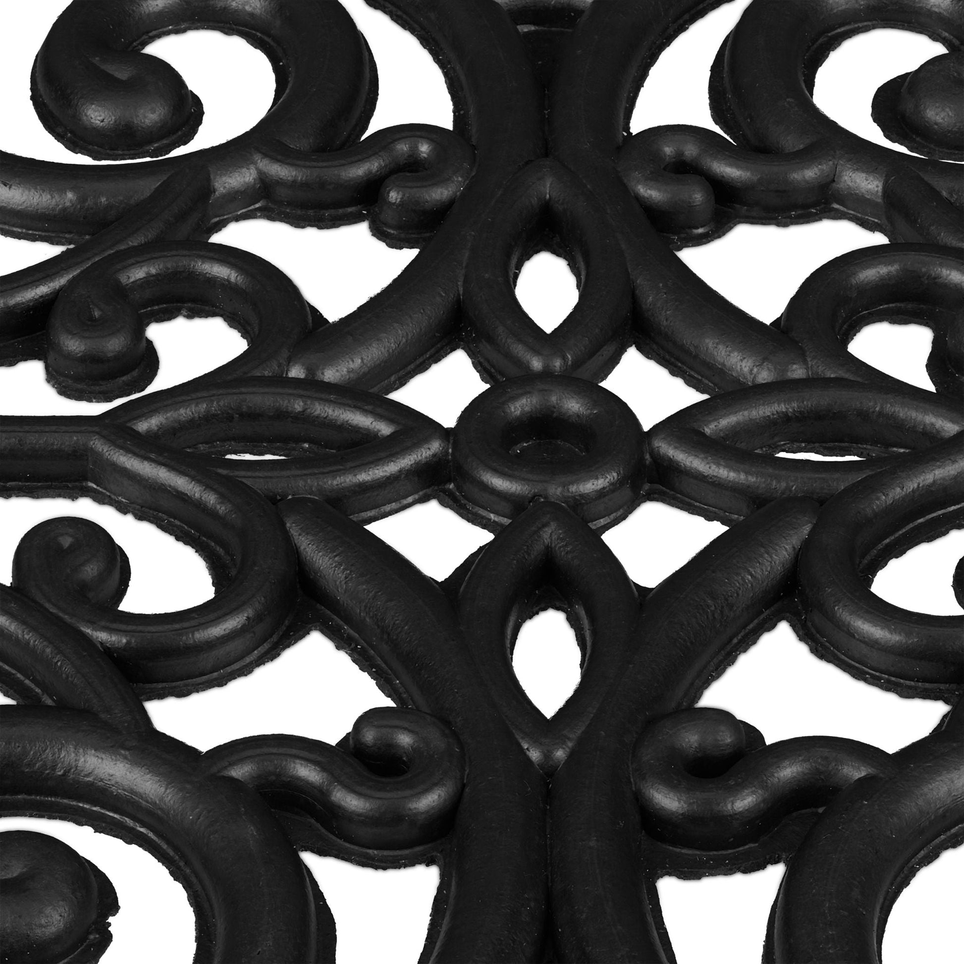 Gummi Fussmatte mit Ornamenten Schwarz von Relaxdays