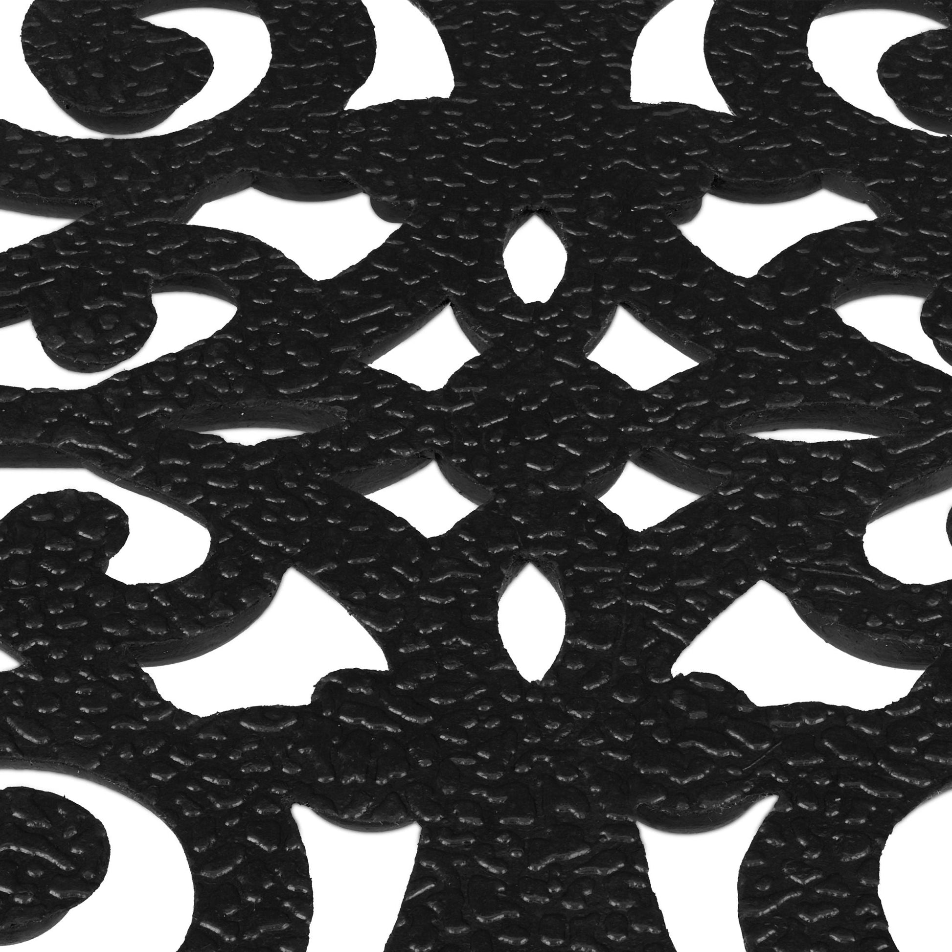 Gummi Fussmatte mit Ornamenten Schwarz von Relaxdays