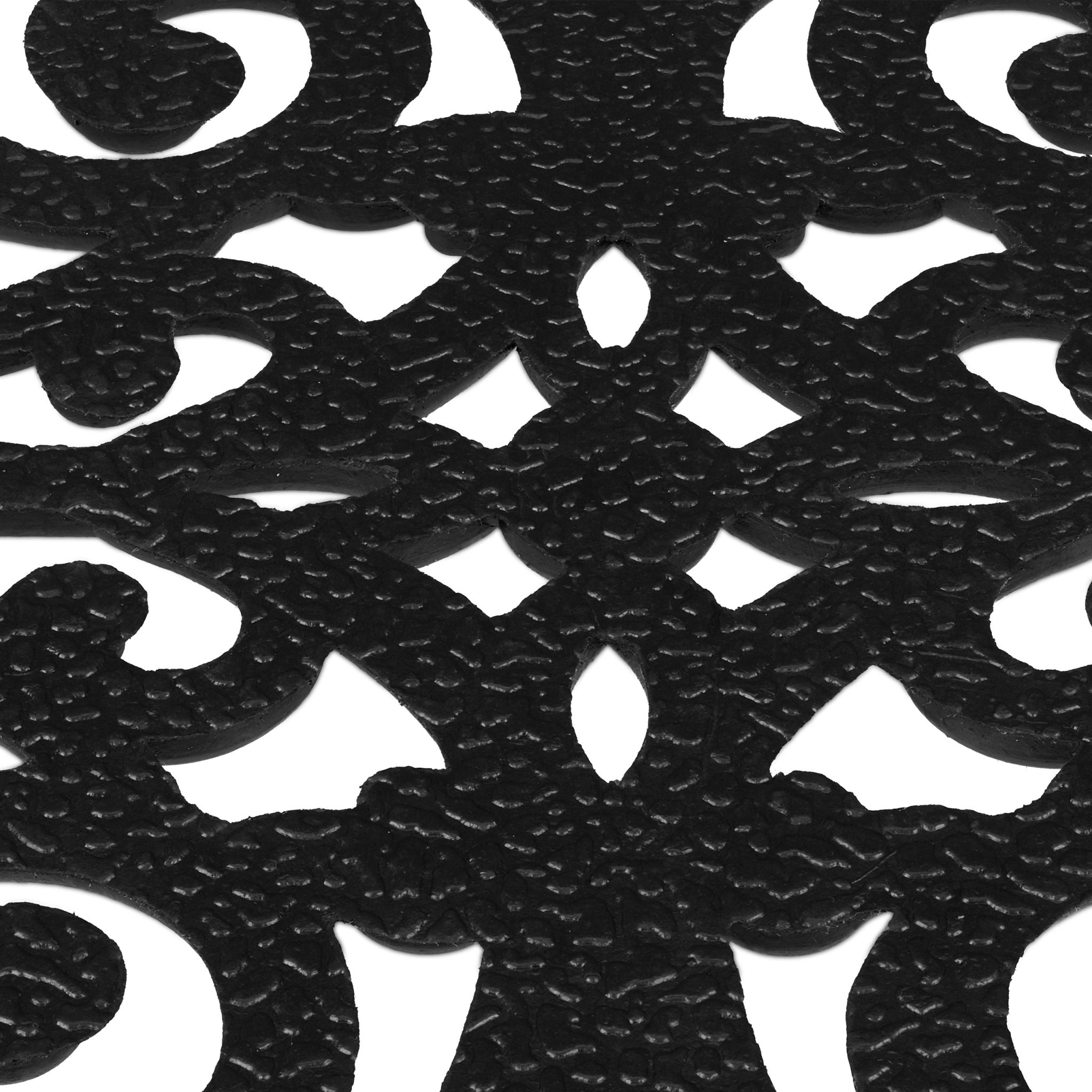 Gummi Fussmatte mit Ornamenten Schwarz von Relaxdays