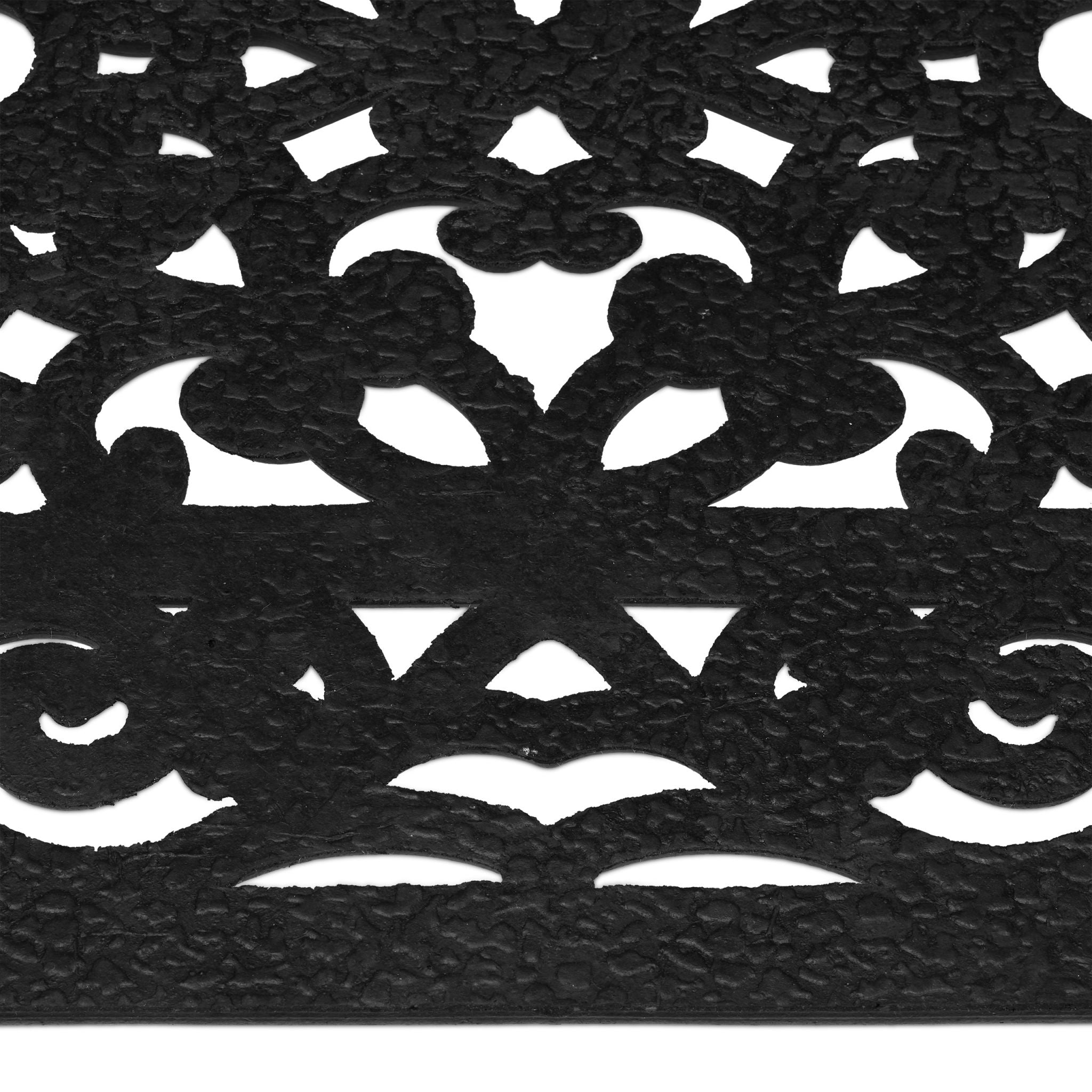 Gummi Fussmatte mit Ornamenten Schwarz von Relaxdays