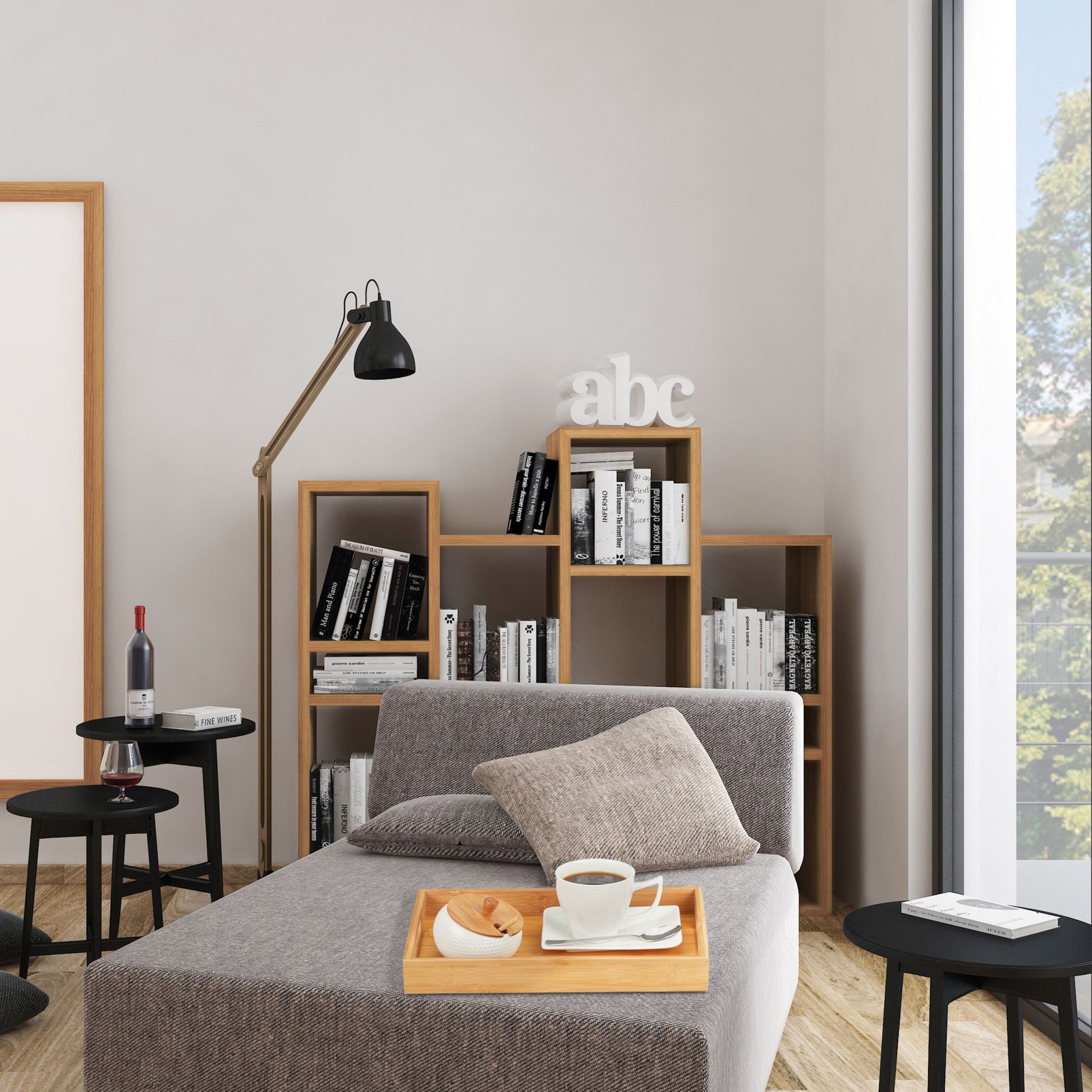 Tablett Bambus Hellbraun von Relaxdays