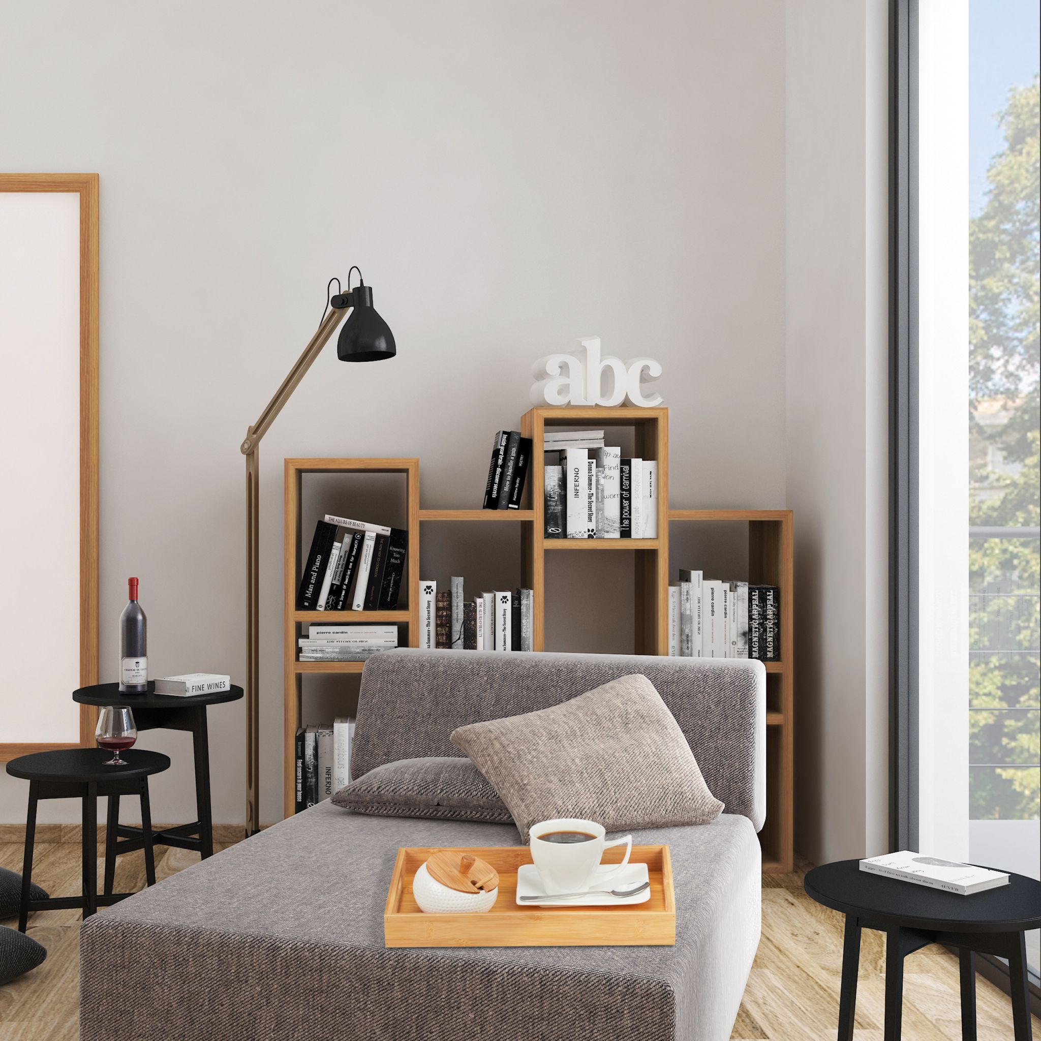 Tablett Bambus Hellbraun von Relaxdays