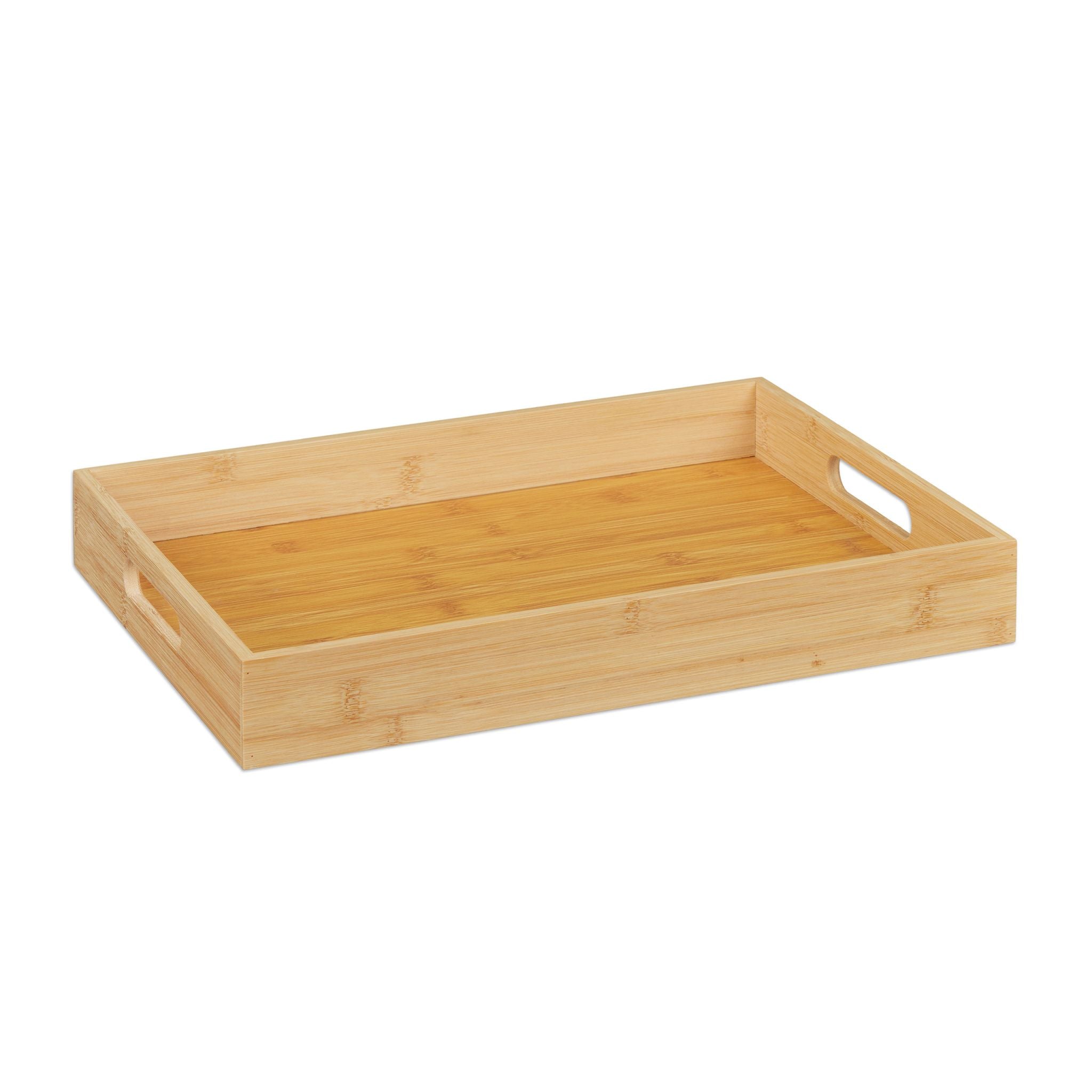 Tablett Bambus Hellbraun von Relaxdays