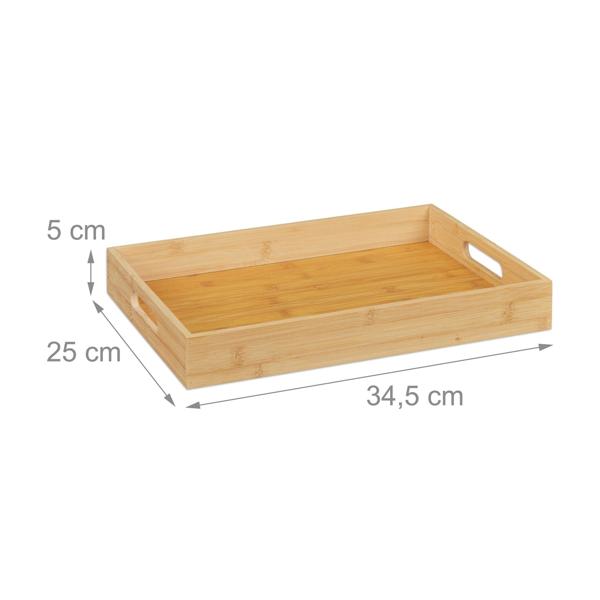 Tablett Bambus Hellbraun von Relaxdays