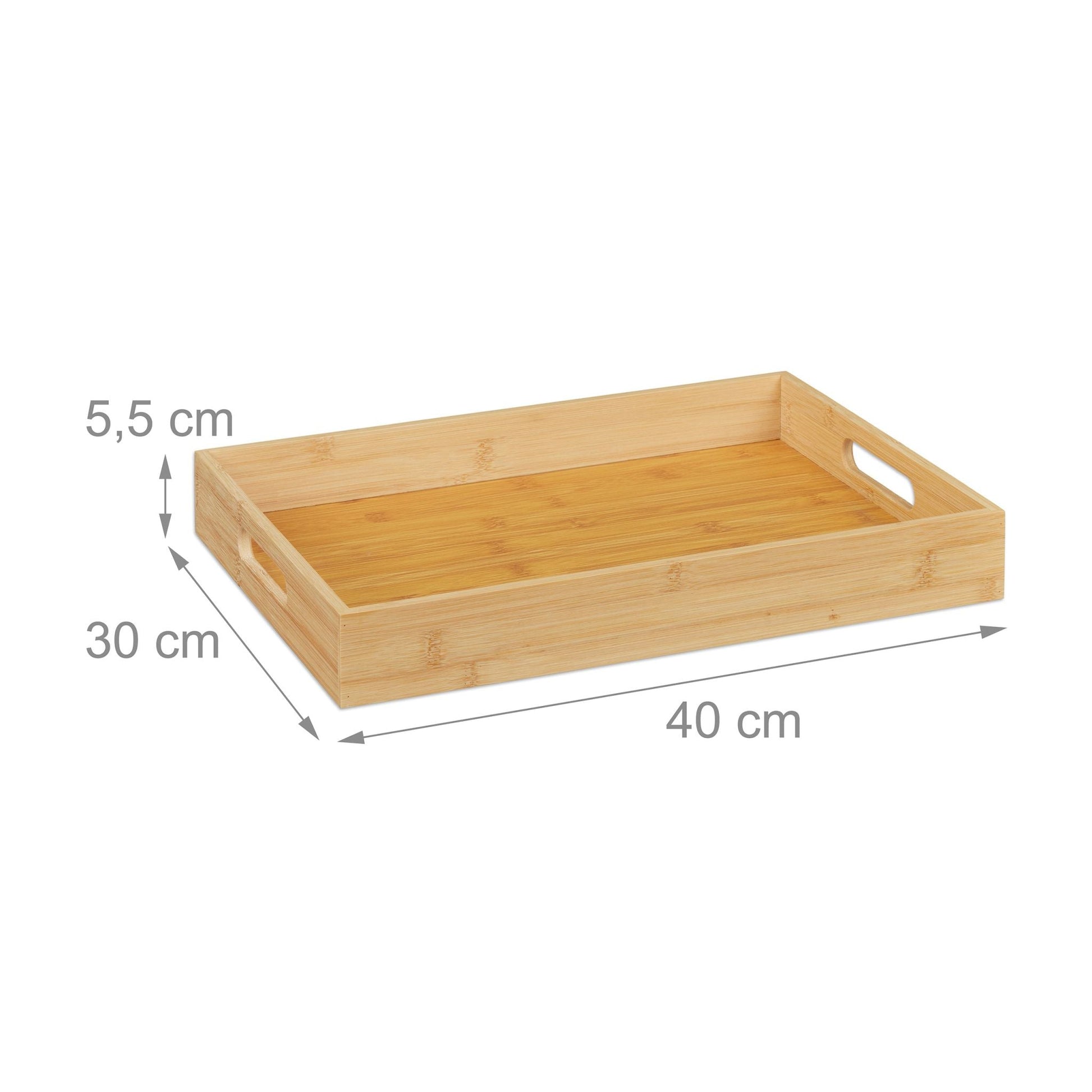 Tablett Bambus Hellbraun von Relaxdays