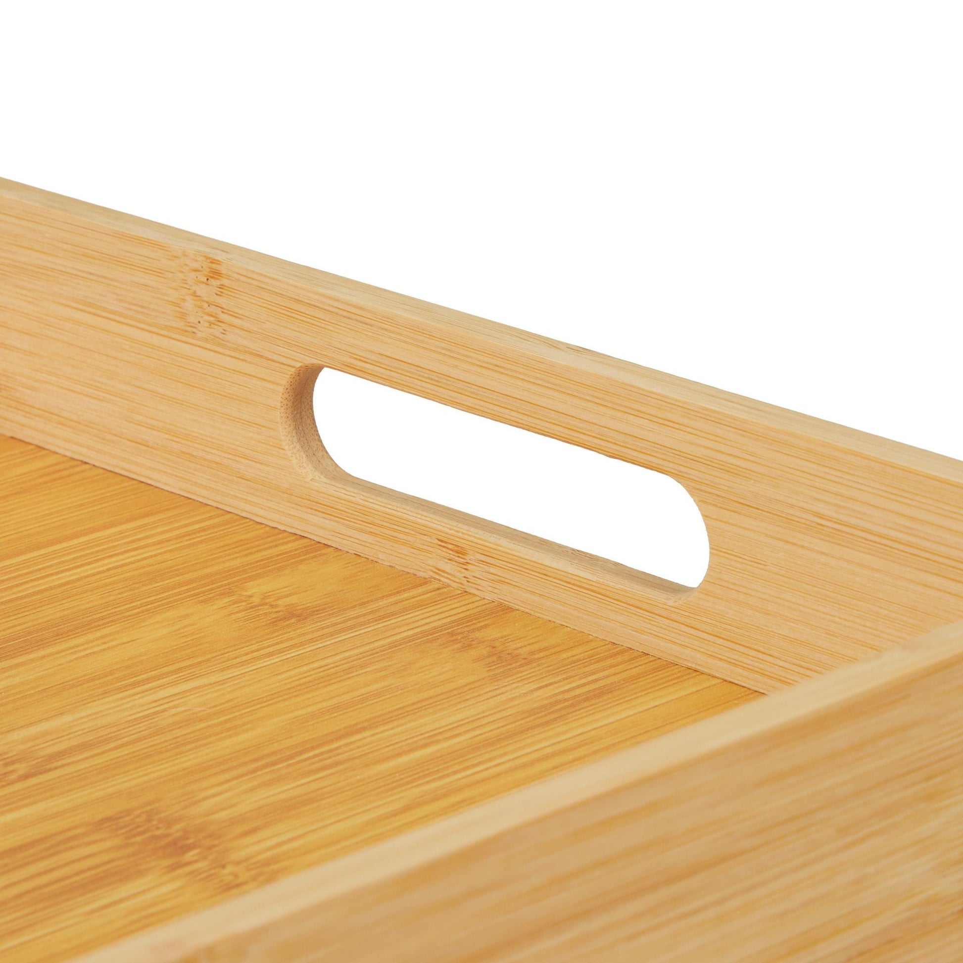 Tablett Bambus Hellbraun von Relaxdays