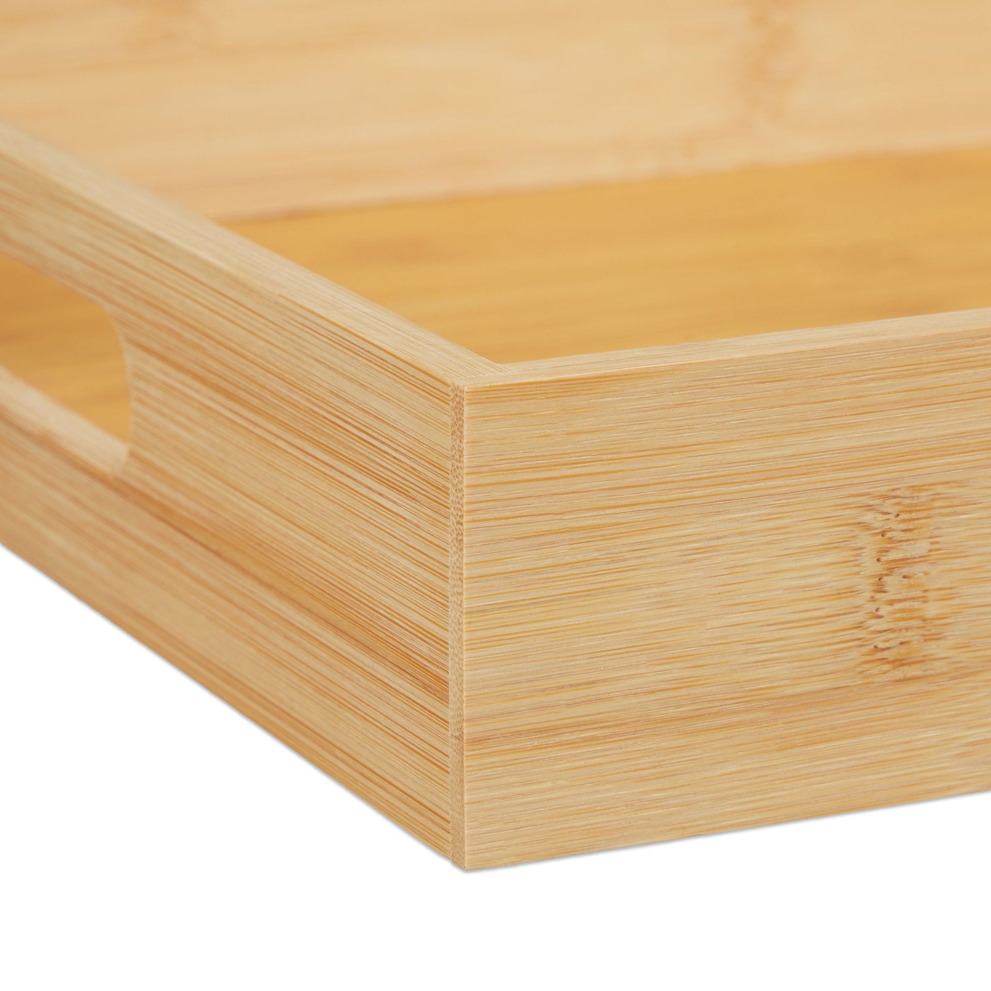 Tablett Bambus Hellbraun von Relaxdays
