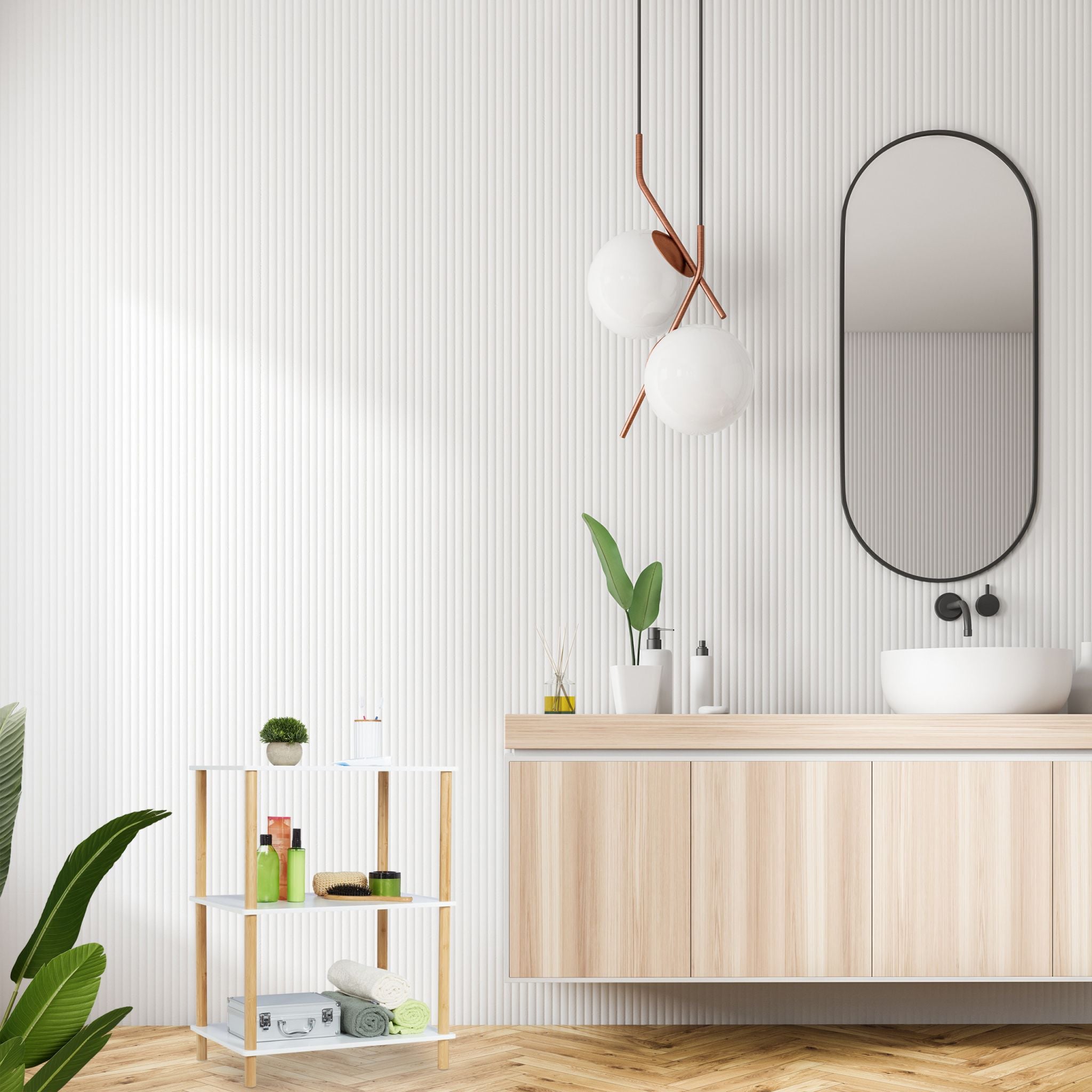 Standregal mit 3 Ebenen Weiss-Hellbraun von Relaxdays