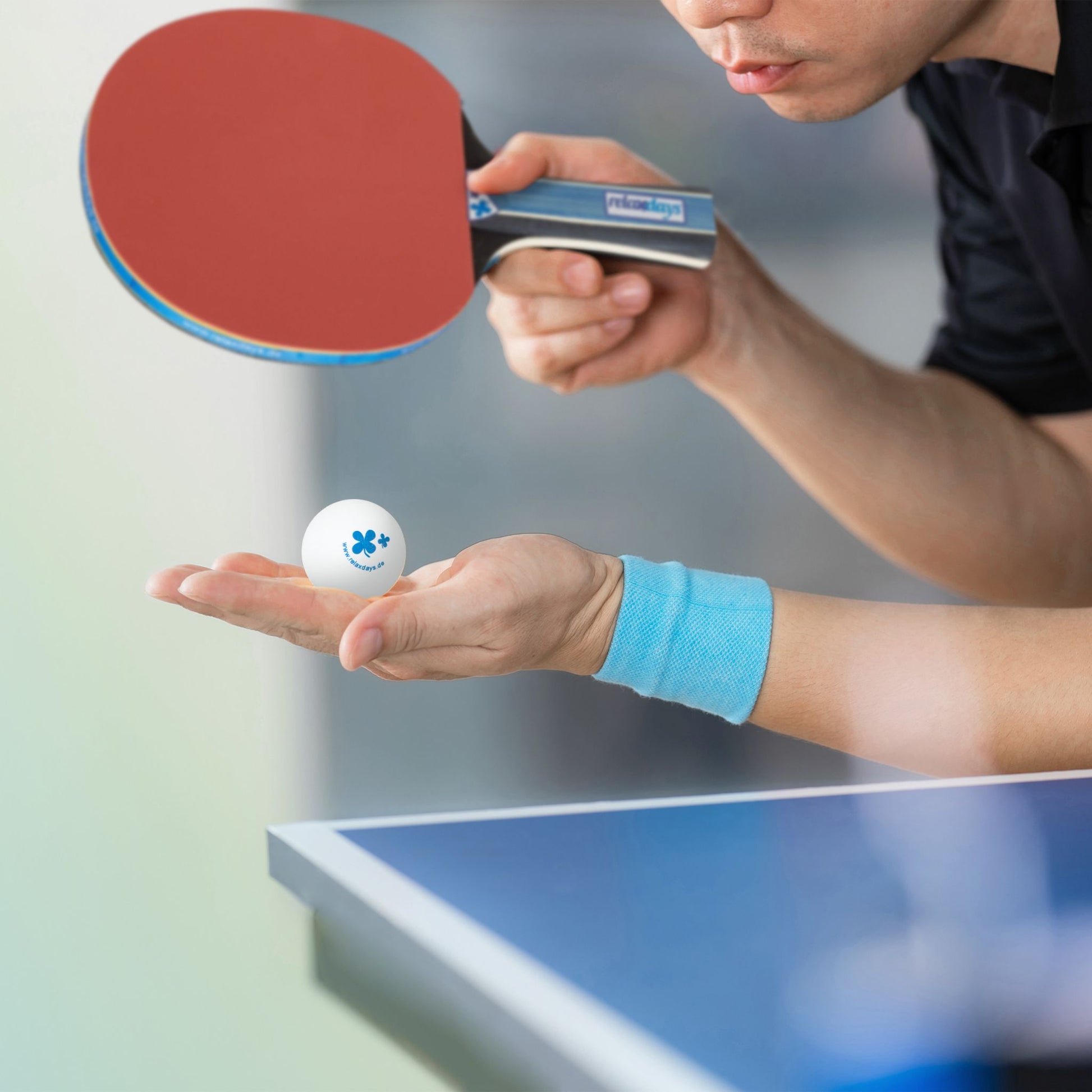 Tischtennis Set mit Netz Blau-Rot-Schwarz von Relaxdays