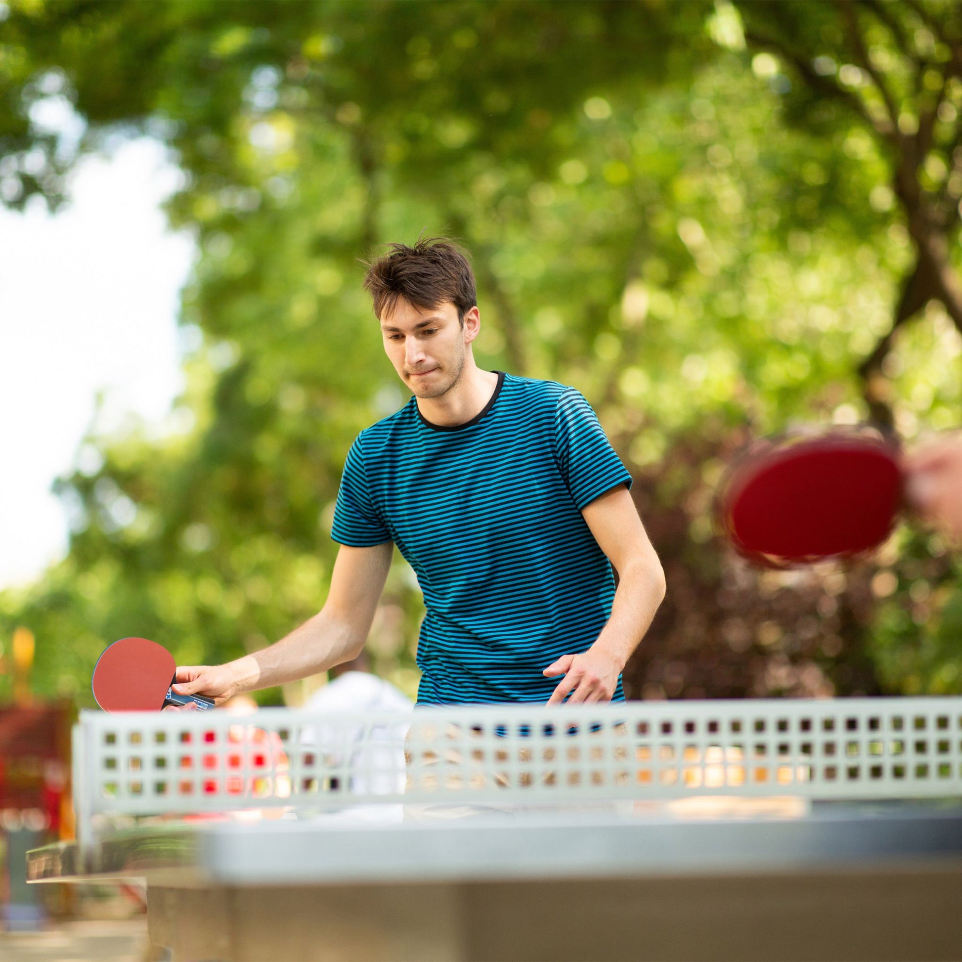 Tischtennis Set mit Netz Blau-Rot-Schwarz von Relaxdays