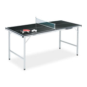 Tischtennisplatte mit Zubehör Weiss-Schwarz-Silber von Relaxdays