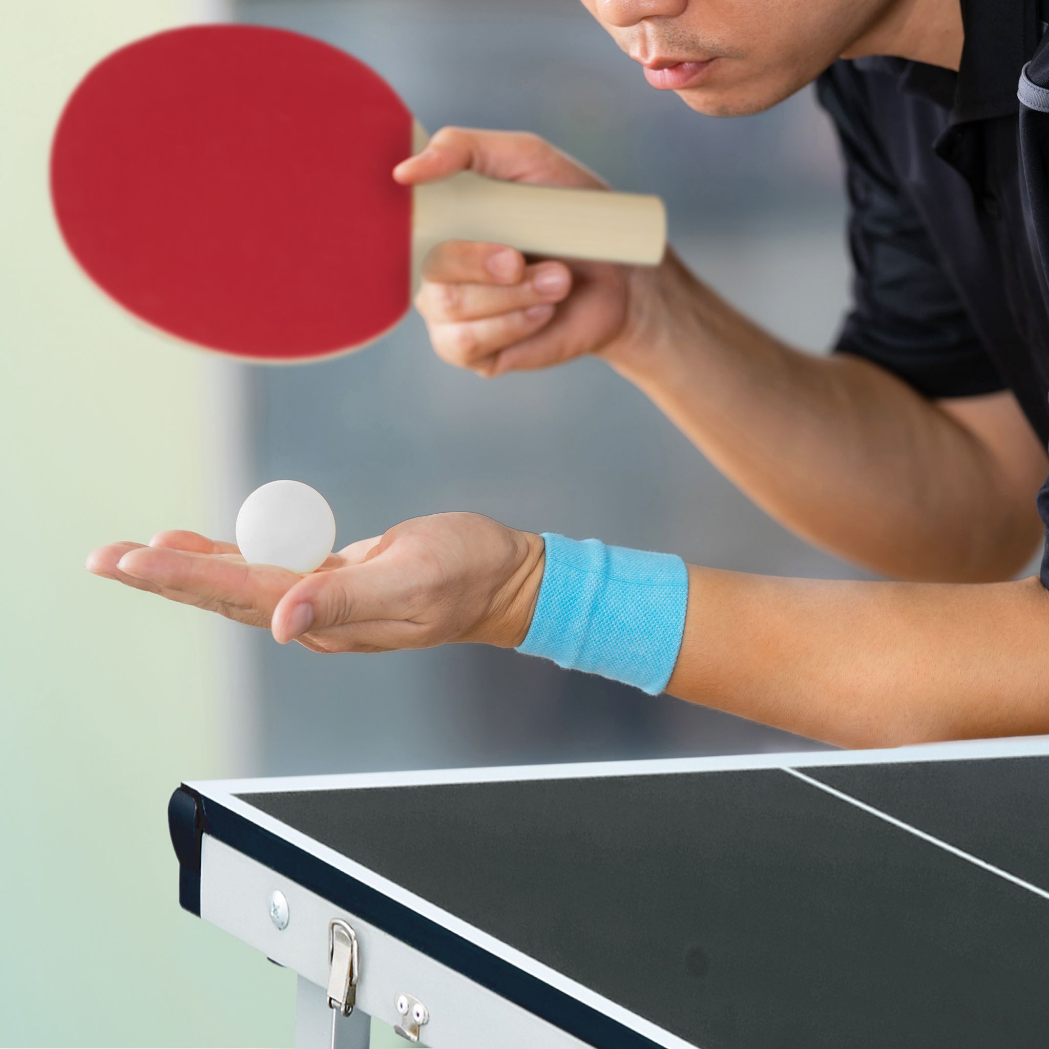 Tischtennisplatte mit Zubehör Weiss-Schwarz-Silber von Relaxdays