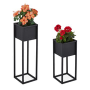 Blumenständer Metall 2er-Set Schwarz von Relaxdays