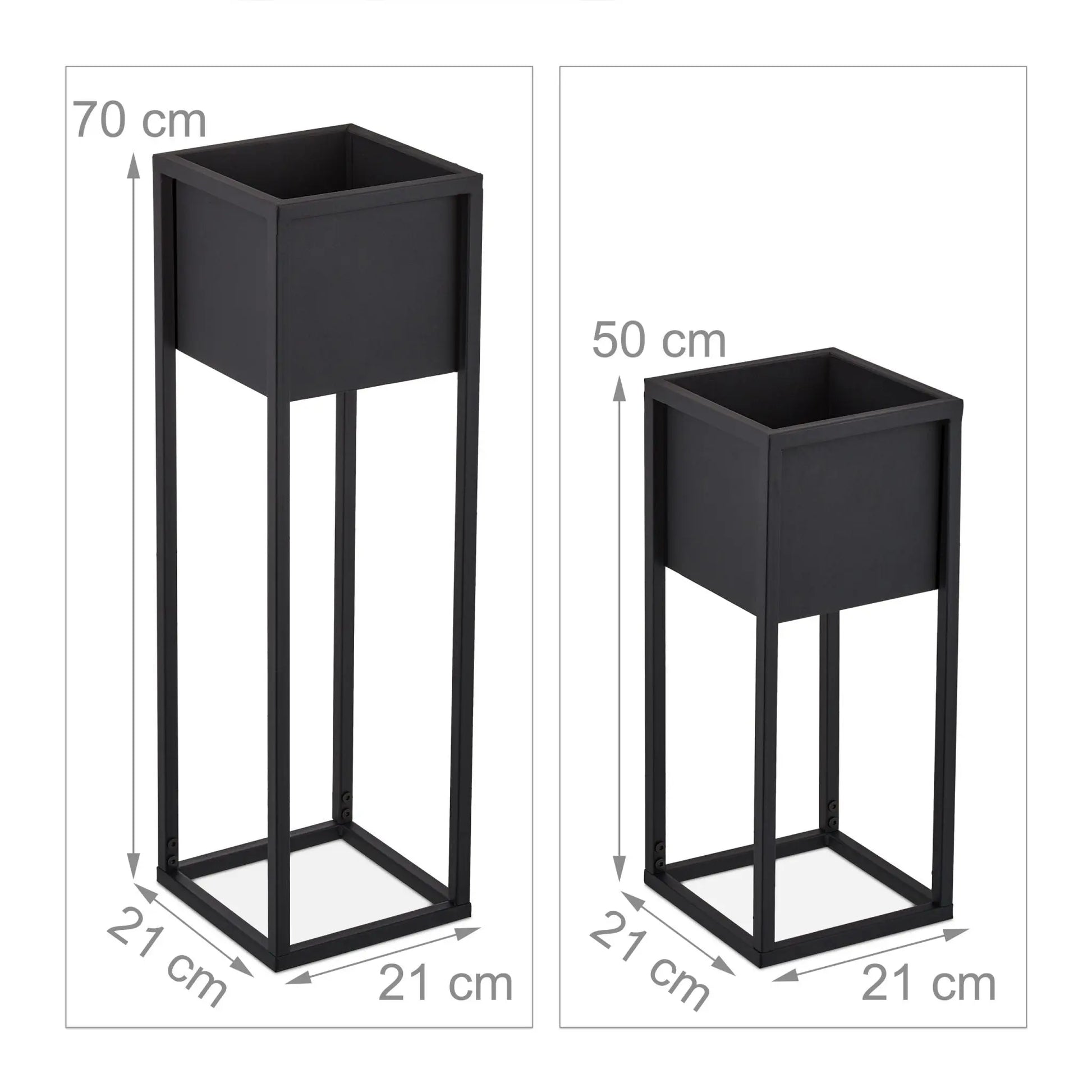 Blumenständer Metall 2er-Set Schwarz von Relaxdays
