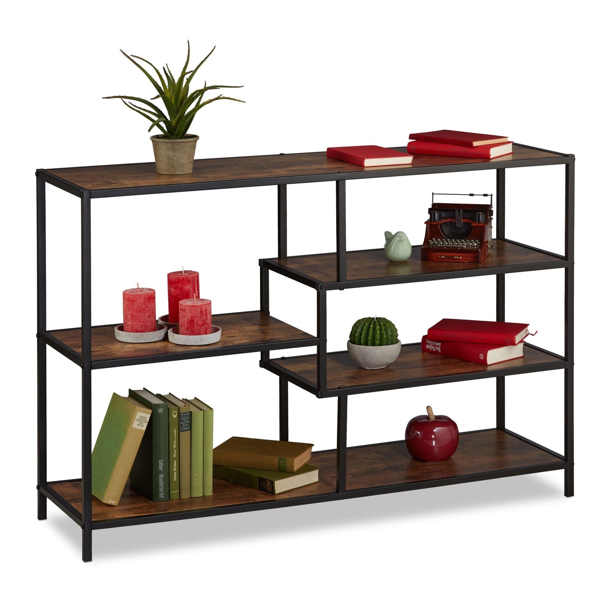 Regal Industrial Style Dunkelbraun-Schwarz von Relaxdays