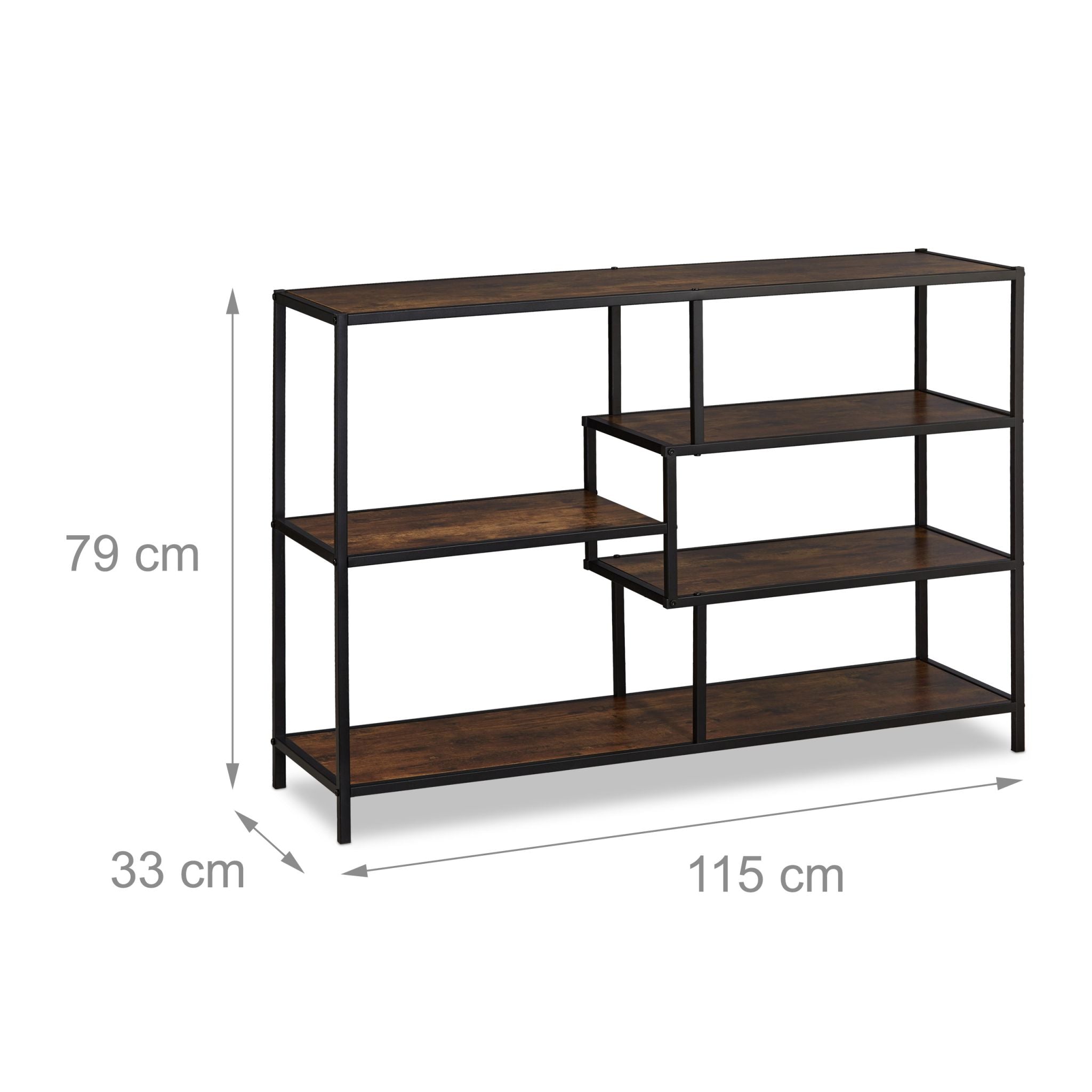 Regal Industrial Style Dunkelbraun-Schwarz von Relaxdays